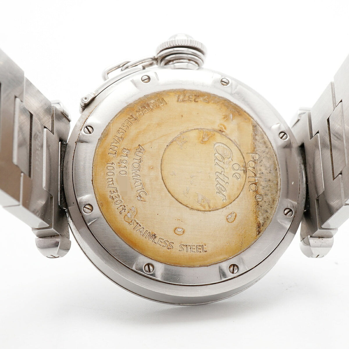 Montre Cartier Pasha C Meridian Gmt W31029M7, cadran argenté, 35 mm