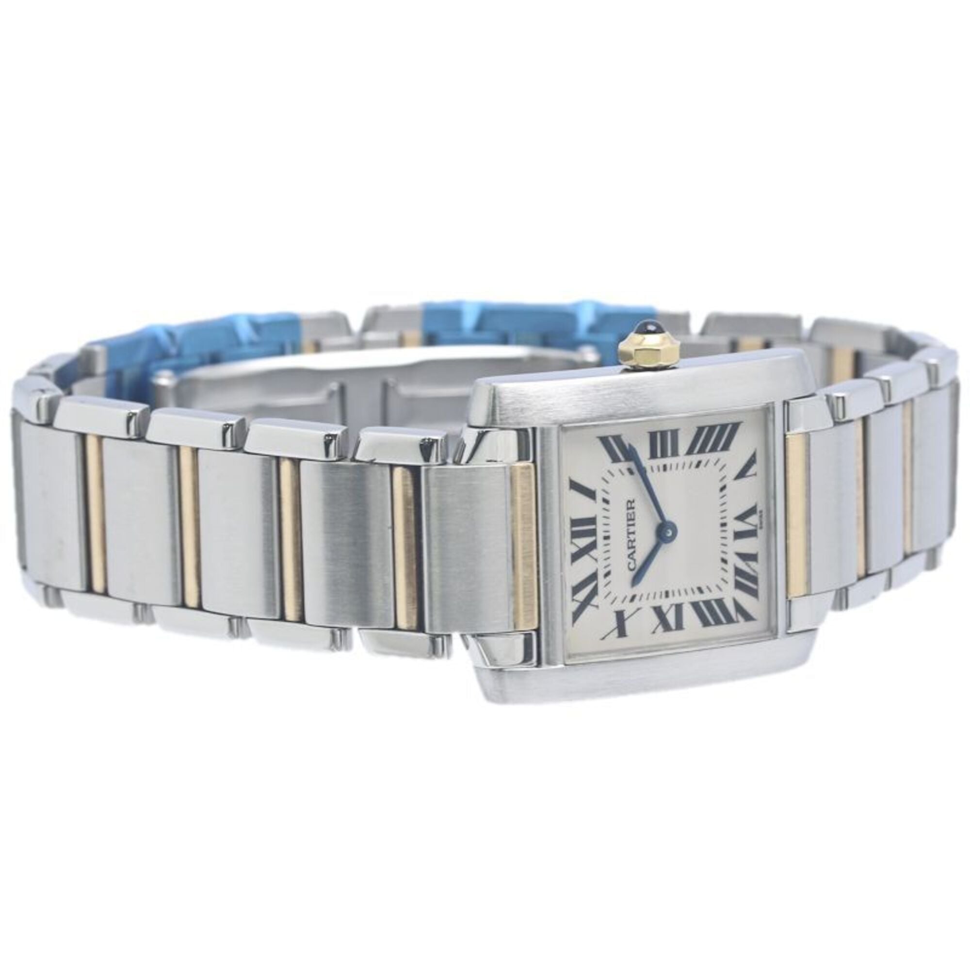 CARTIER Tank Française MM W51006Q4 Uhr, Jungengröße, 18 Karat Gelbgold x Edelstahl, 40390