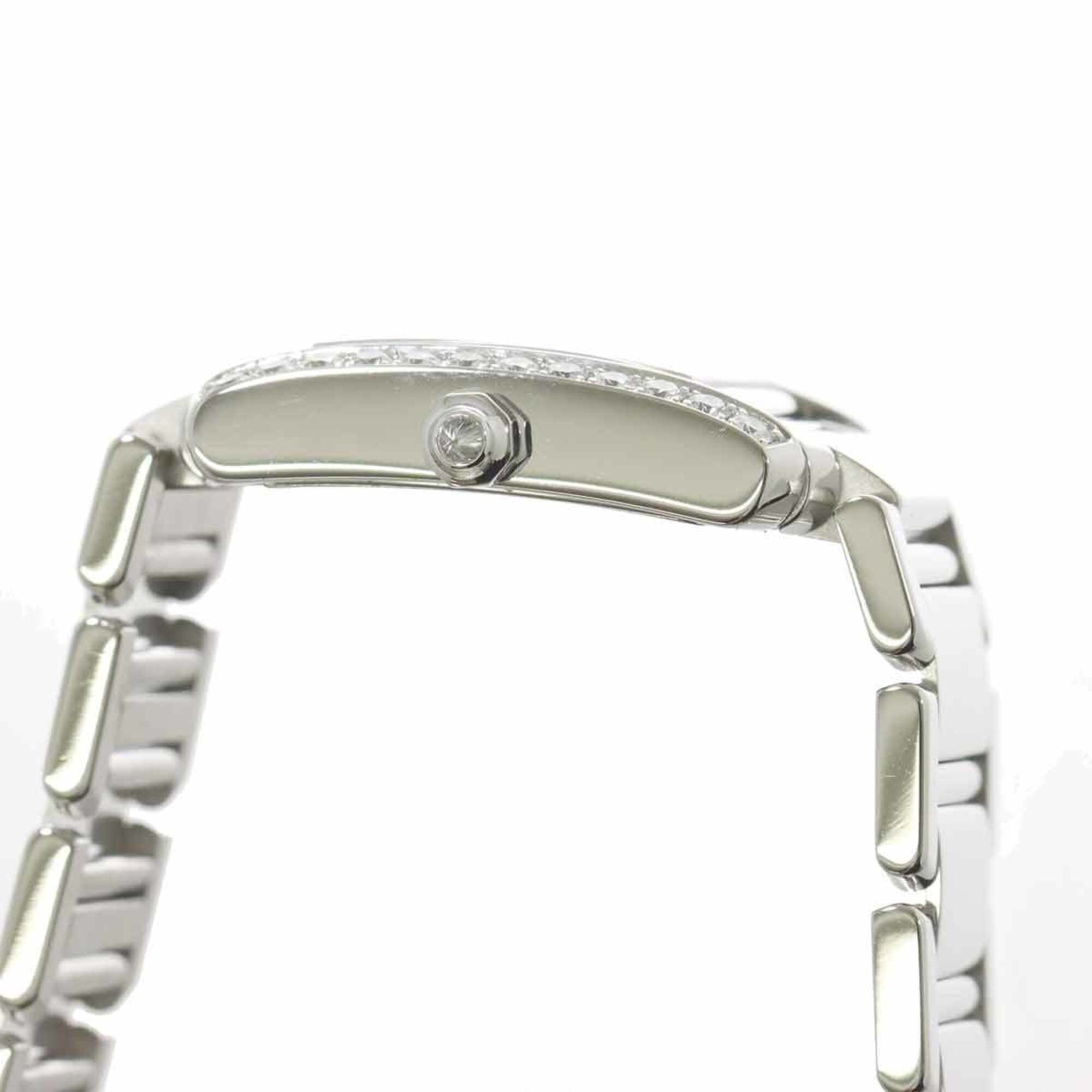 Cartier Tank Française SM WE1002S3 dameshorloge, diamanten lunette, ivoorkleurig, 18-karaats witgoud, quartz.