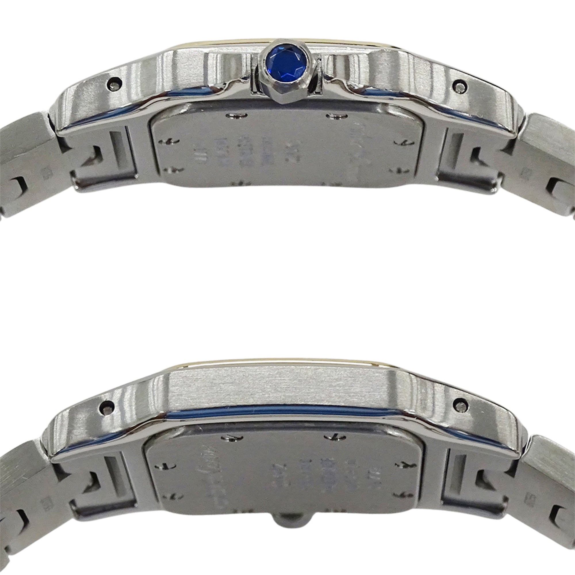 Cartier-Damenuhr, Santos Galbee SM, Uhrwerk, Edelstahl (SS), Gelbgold (YG), W20012C4.