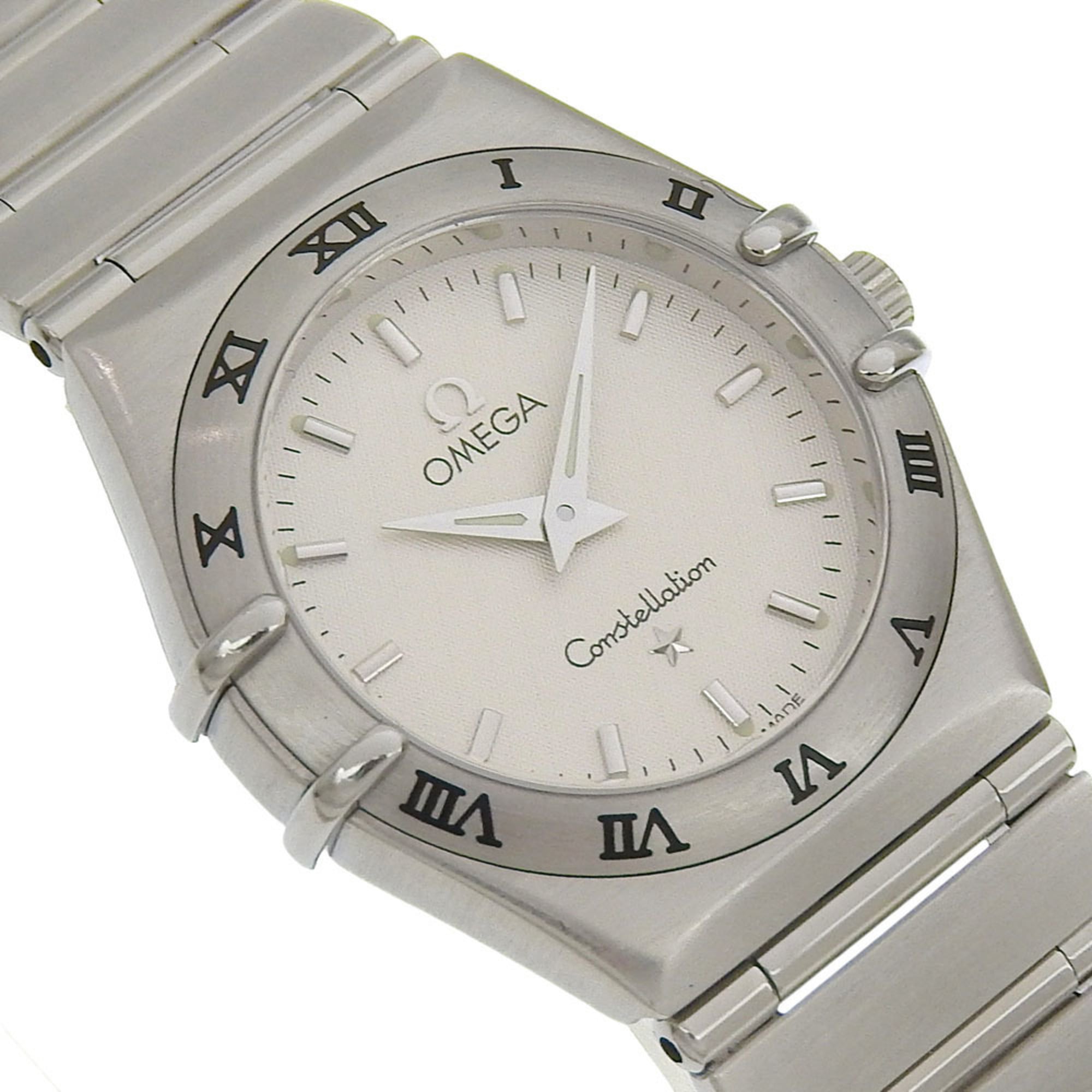 Omega Constellation Mini-horloge 1562.30, roestvrij staal, 1998, quartz, analoge wijzerplaat, witte wijzerplaat, dameshorloge.