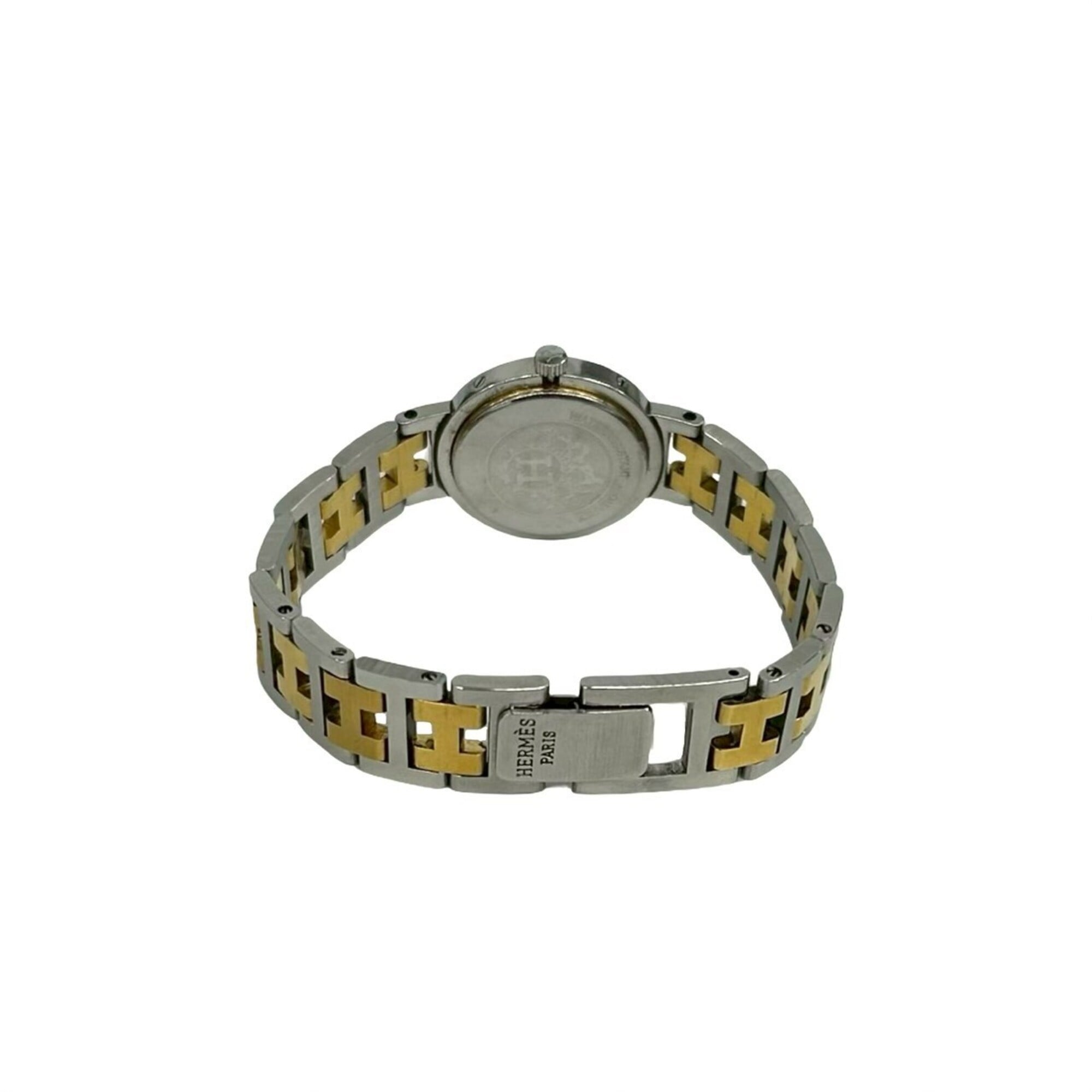 HERMES Vintage Clipper Stainless Steel GP Quartz Wristwatch, Silver/Gold, 29221