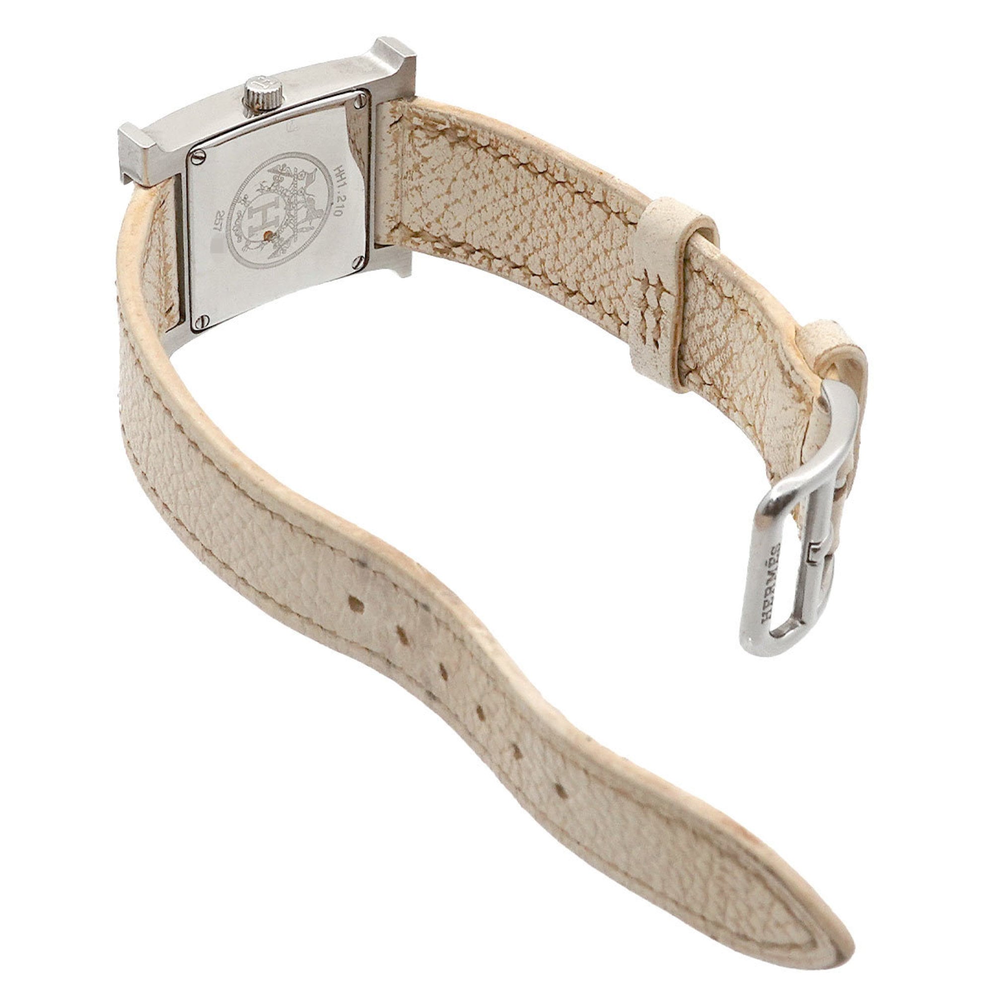 Hermès H Watch HH1 210 Dameshorloge, zilver en wit, quartz