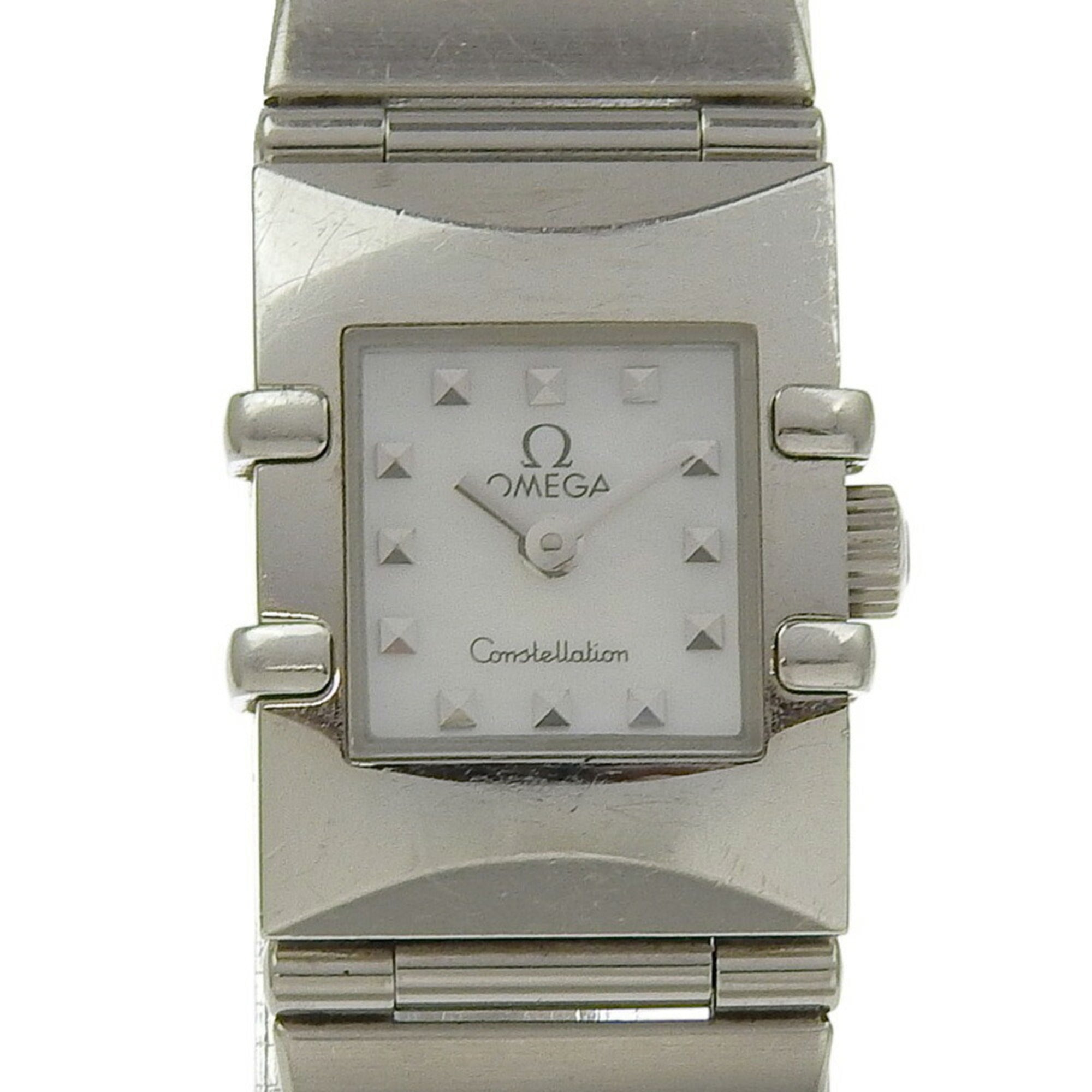 OMEGA Constellation Carree Watch 1531.71 Stainless Steel 1998 Quartz Analog Display White Shell Dial Women's