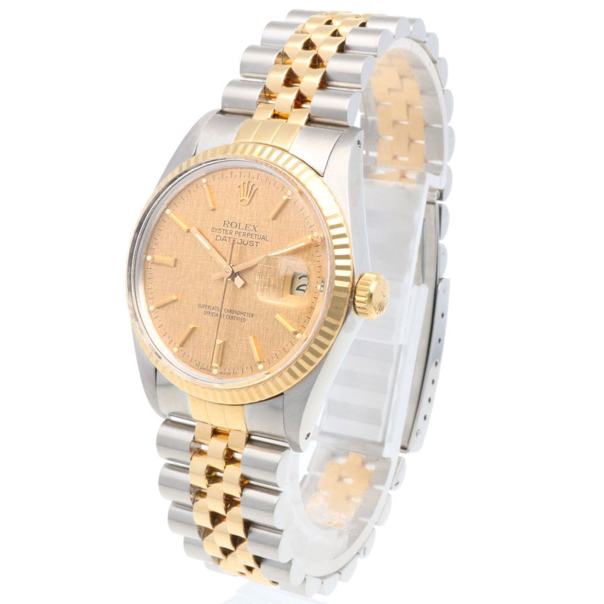 Rolex Datejust Oyster Perpetual 16013 Gold Dial 36mm Watch