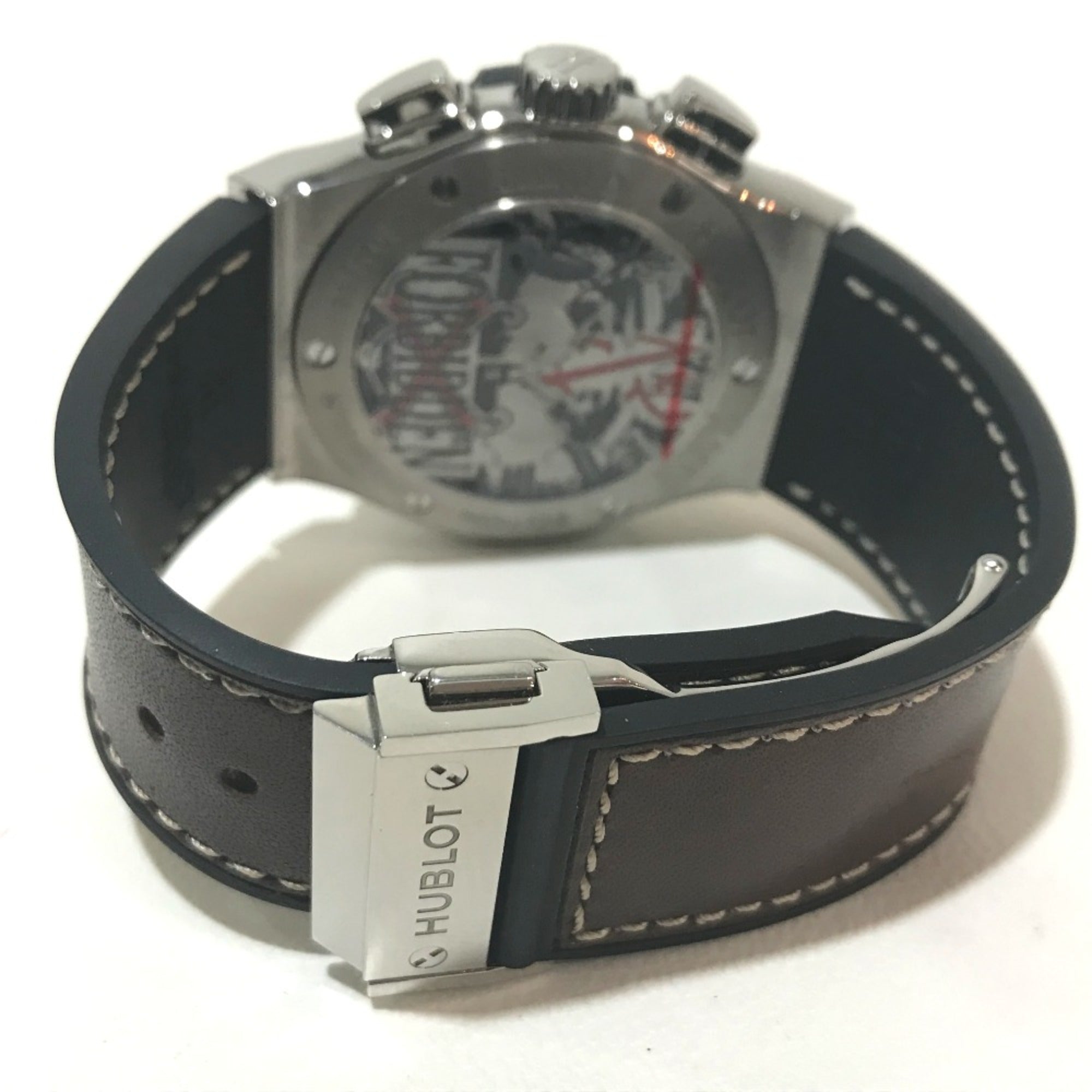 Hublot 521.NC.0589.VR.OPX14 Forbidden X Automatik mit ZigarrenBox ArmbanduhrSilber Armband mit Braun Band