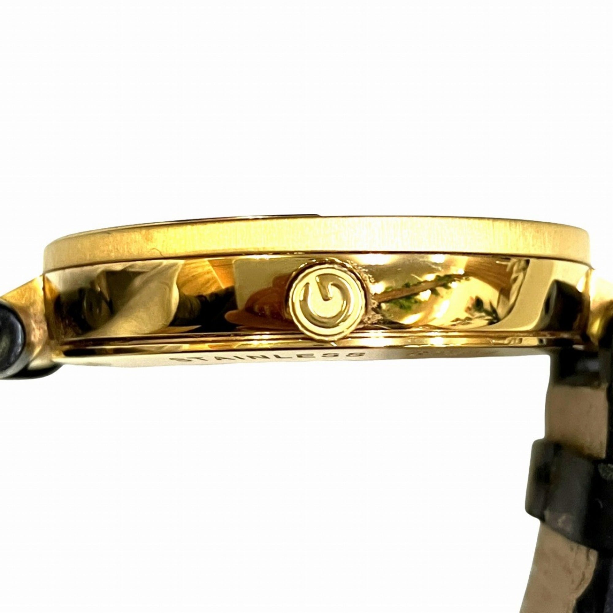 Gucci Interlocking-horloge, totaalgewicht 41,2 g, roestvrij staal, band van echt leer, quartz uurwerk, zwarte wijzerplaat, 133,3