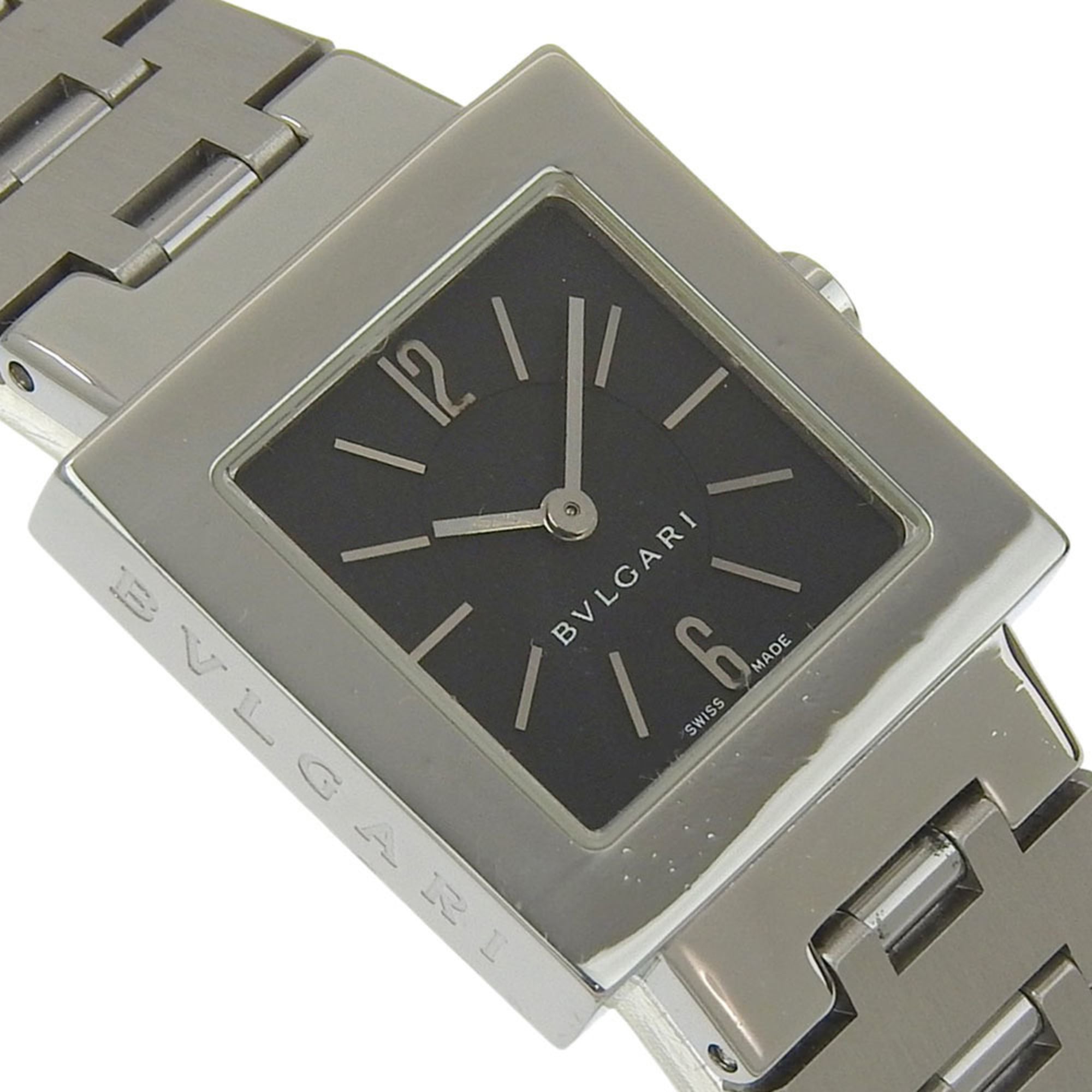 Bulgari BVLGARI Quadlard-horloge SQ22SS, roestvrij staal, zwart, quartz, analoge wijzerplaat, damesmodel