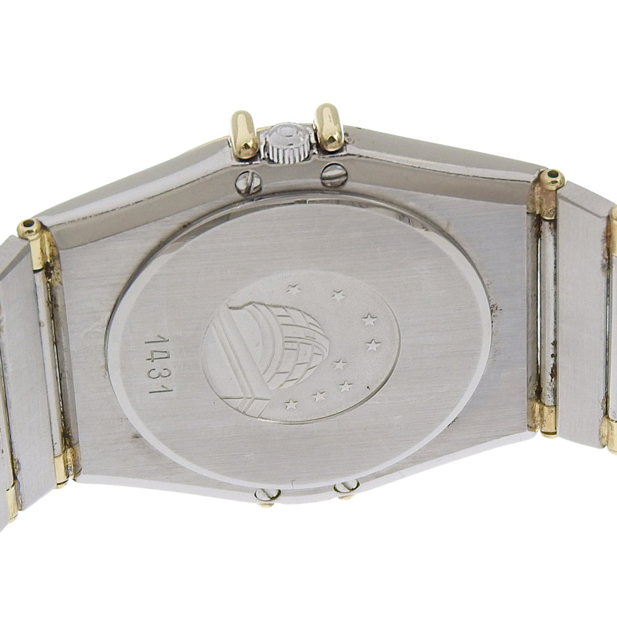 OMEGA Constellation Herrenuhr, Edelstahl mit Diamanten, QuarzUhrwerk, analoge Anzeige, Silber Zifferblatt