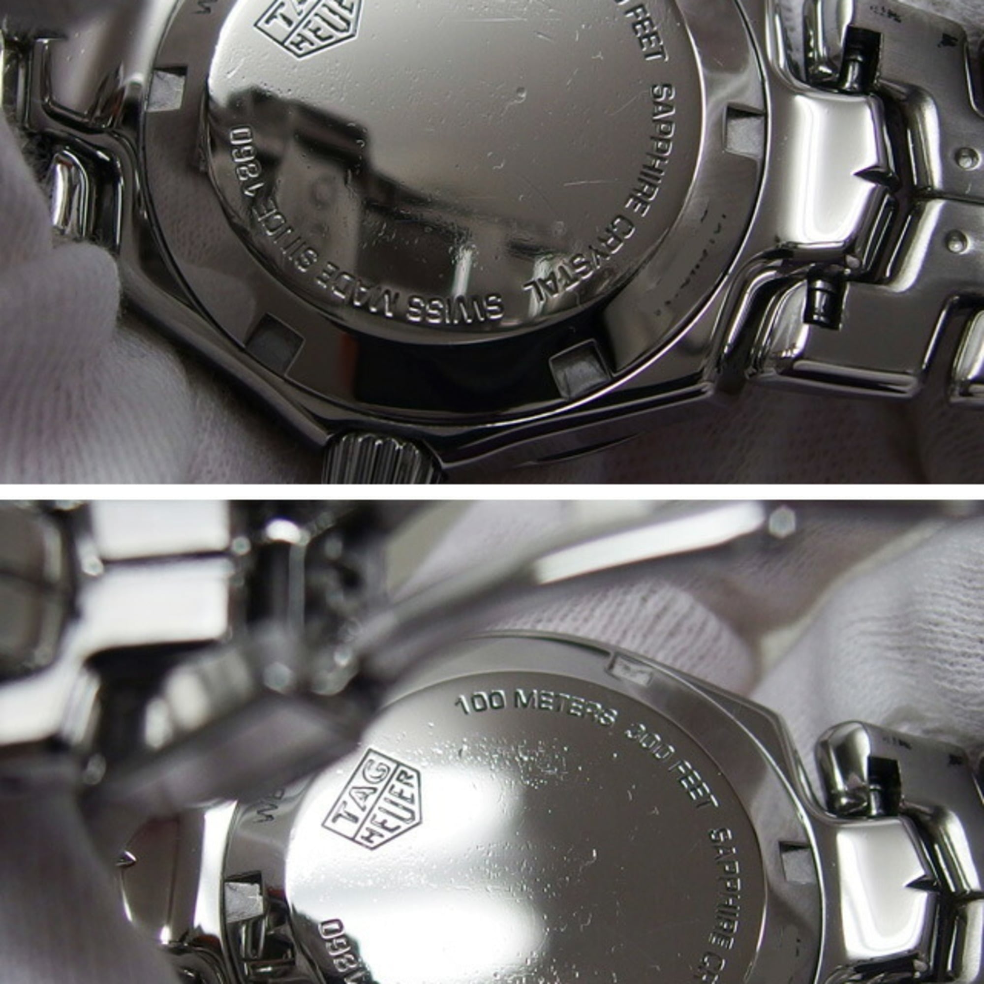 TAG Heuer Link Datum 12P Damenuhr Weiß Zifferblatt in Muscheloptik und Diamanten