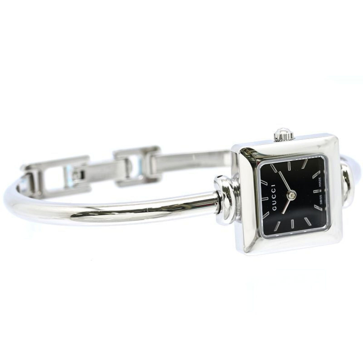 Gucci Armreif YA019517 1900L Schwarz Zifferblatt 19 mm Uhr