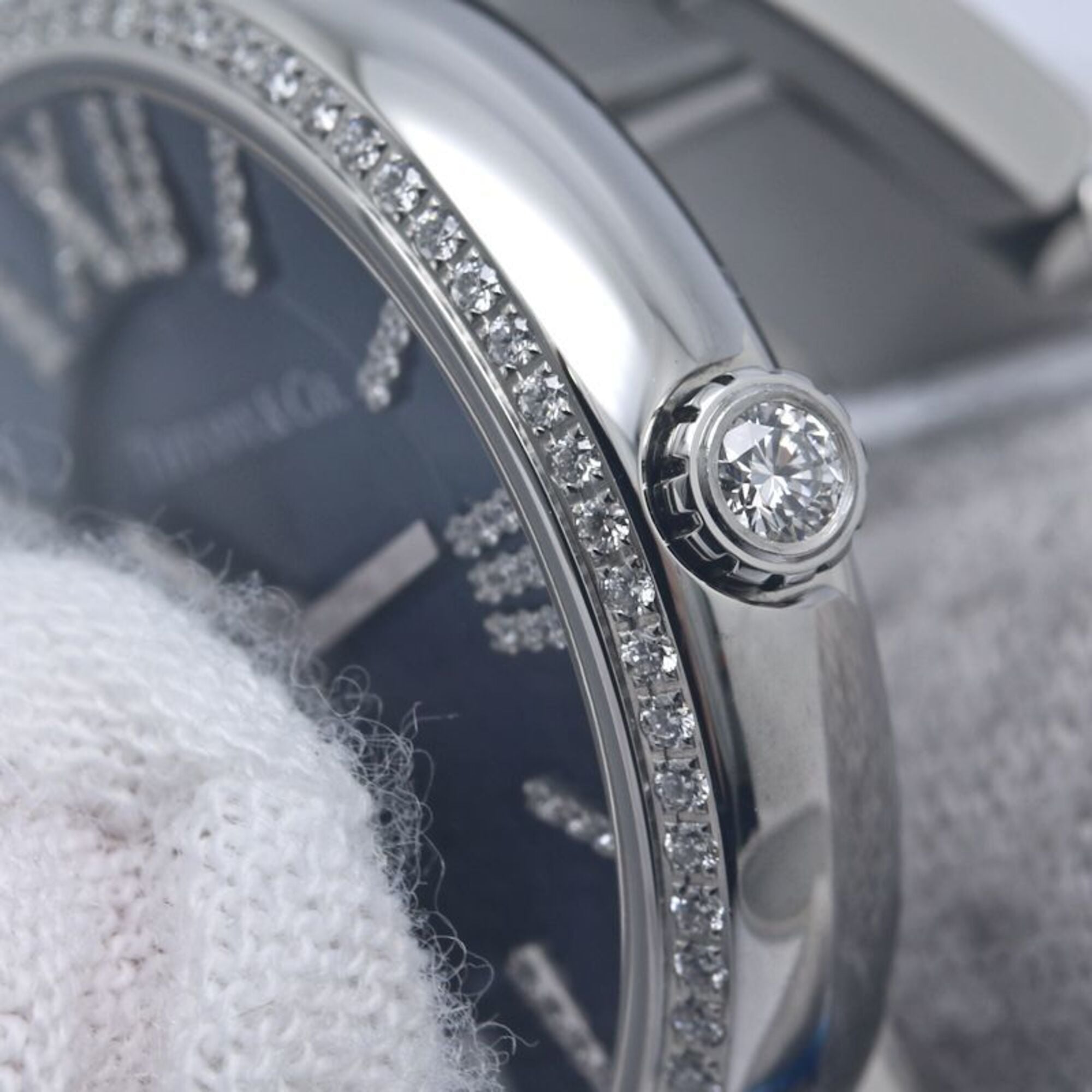 TIFFANY&Co.; Tiffany Atlas 2-wijzer bezel met diamanten 69291651 dameshorloge van roestvrij staal 40349