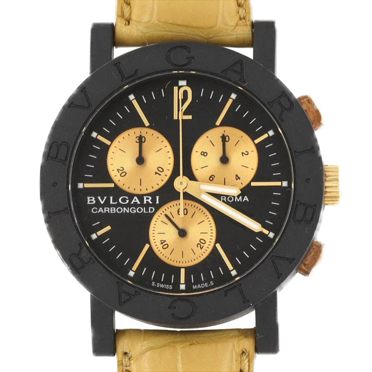 Bvlgari Roma BB38CLCH/BB38CGLDCH/1 Black, Gold Dial 38mm Watch