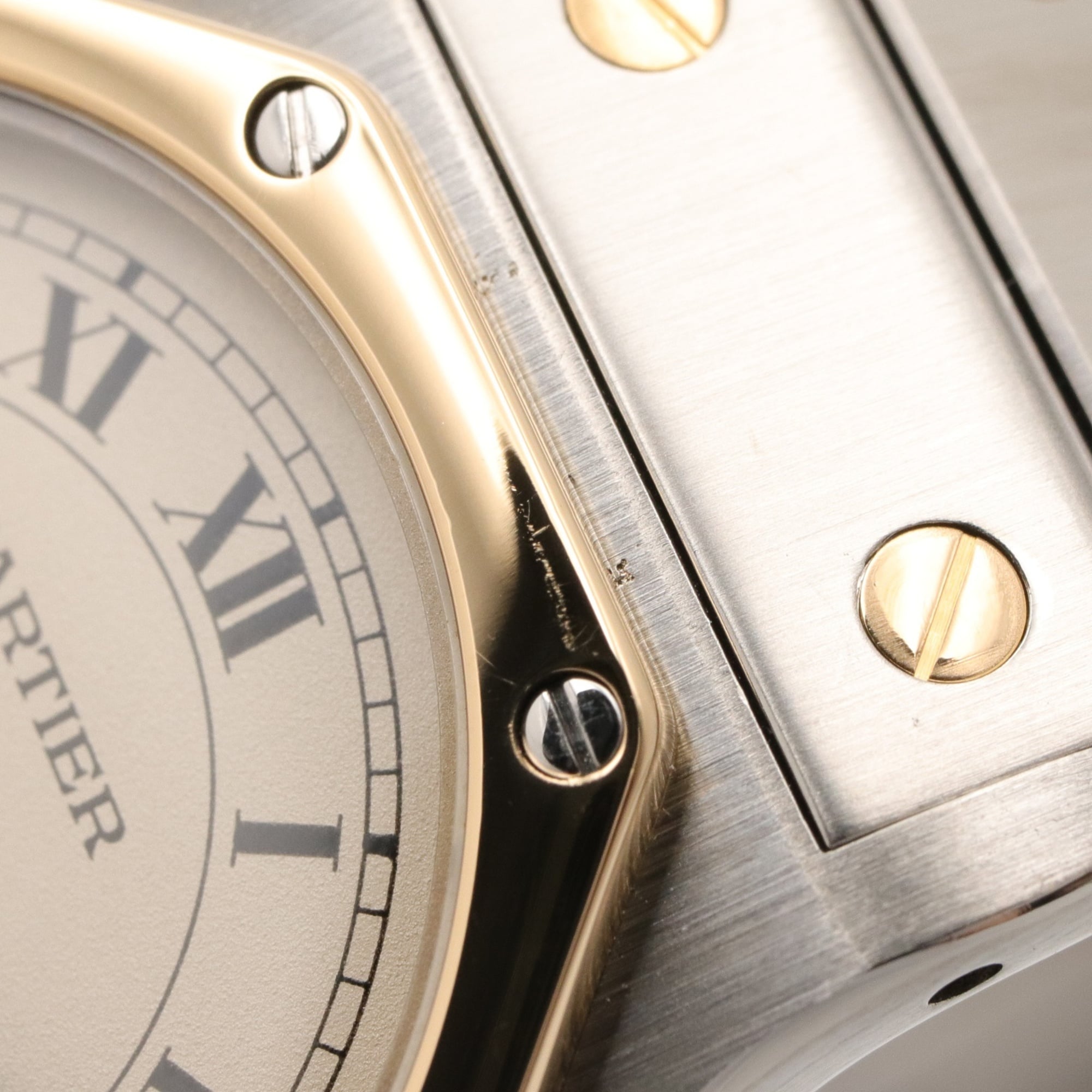 Cartier Santos 187902 Ivory Dial Stainless steel, yellow gold 29mm Watch