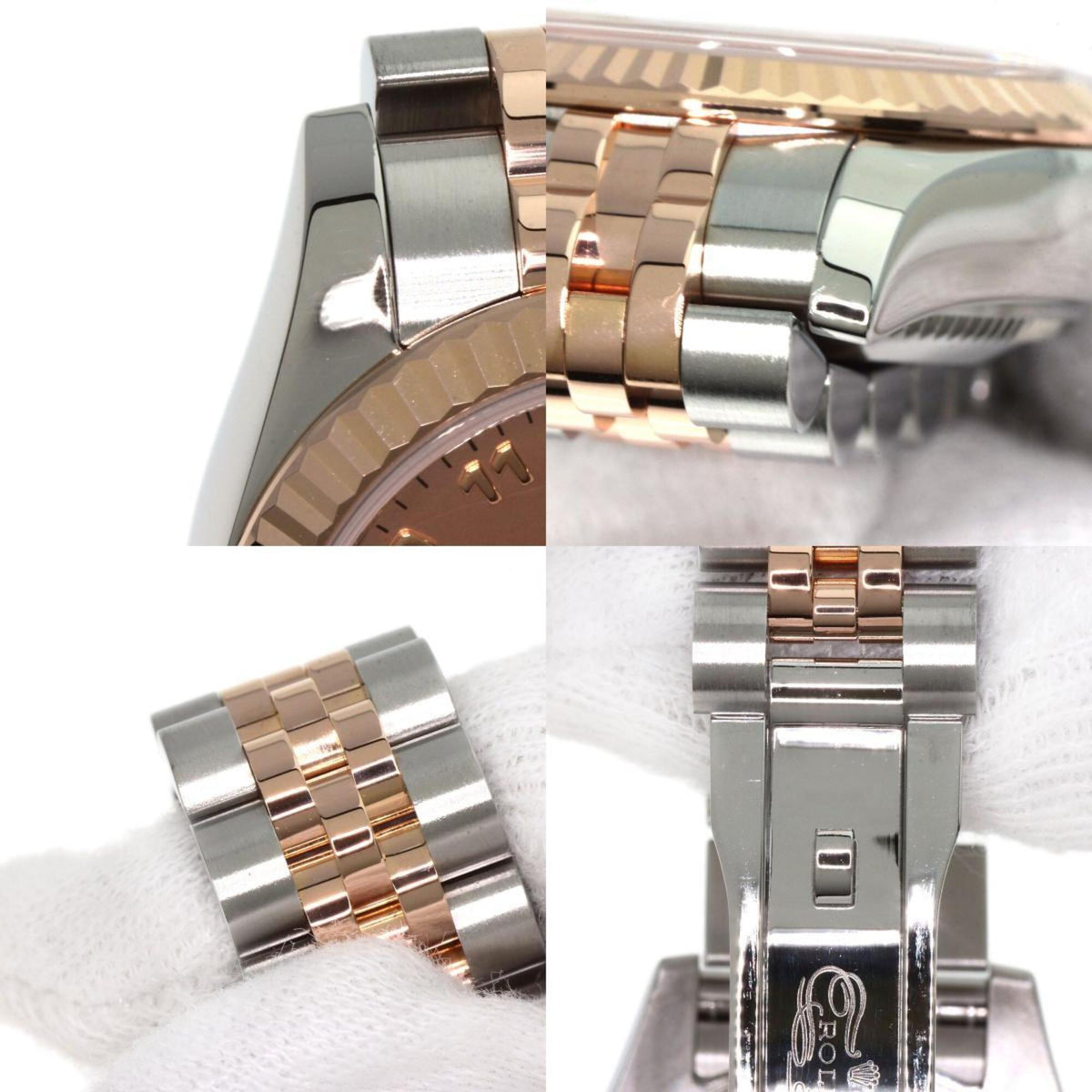 Rolex 179171N2BR Datejust 2P Diamond Gold Dust Uhr aus Edelstahl SSxK18PG Everose für Damen ROLEX