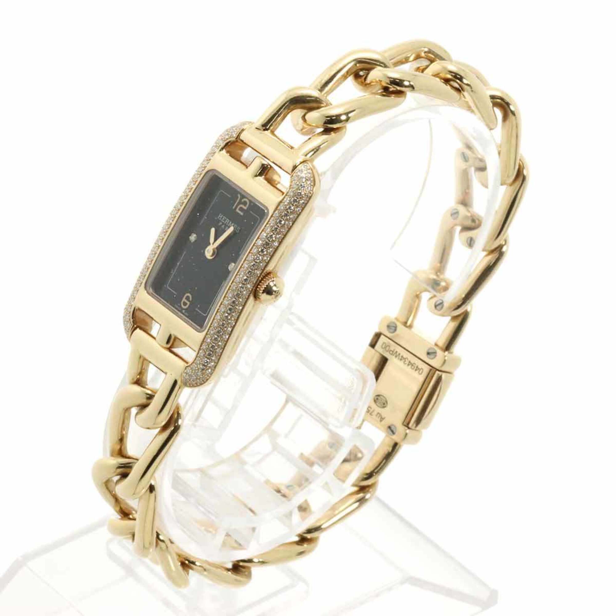 Hermes Nantucket NA2 171c Women's Watch, 2-Piece Diamond Aventurine, 18K Pink Gold, Solid Quartz Watch