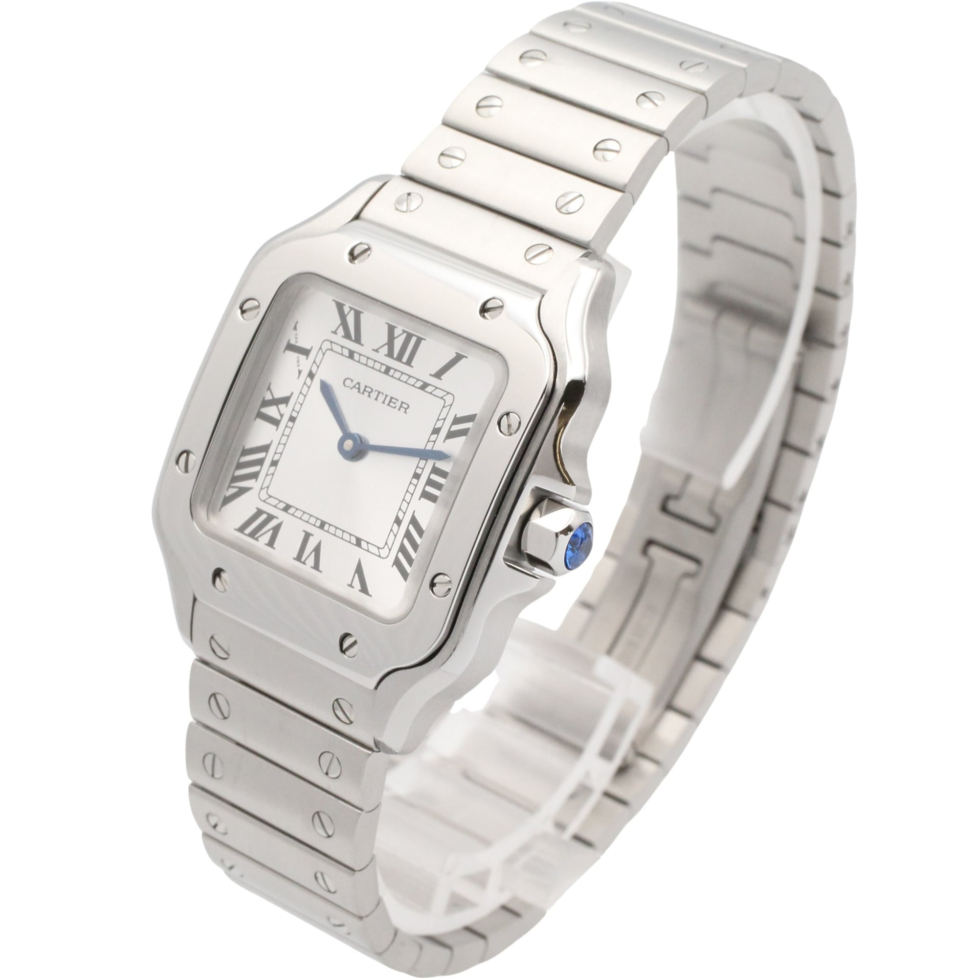 Cartier Santos WSSA0082 Silver Dial Stainless steel 27mm Watch
