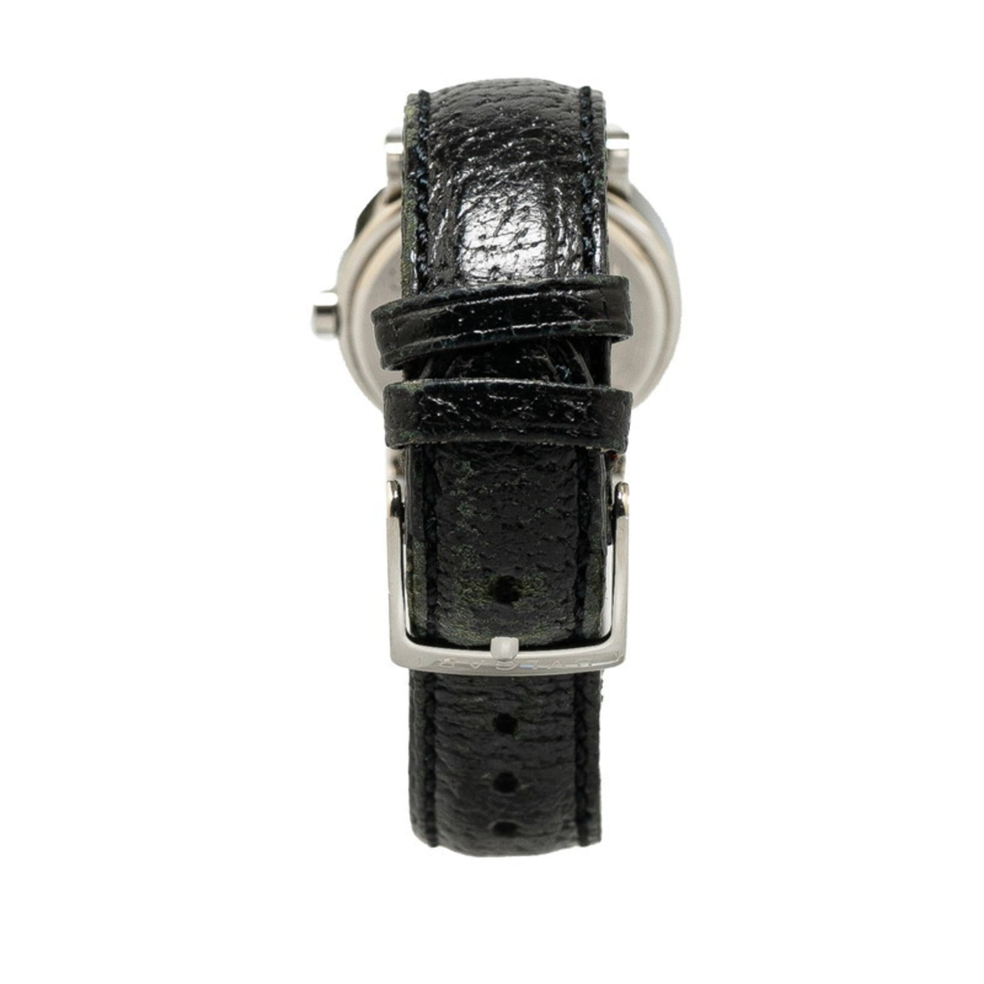 BVLGARI Uhr BB26SL Quarz Schwarz Zifferblatt, Edelstahl, Lederarmband, Damenuhr