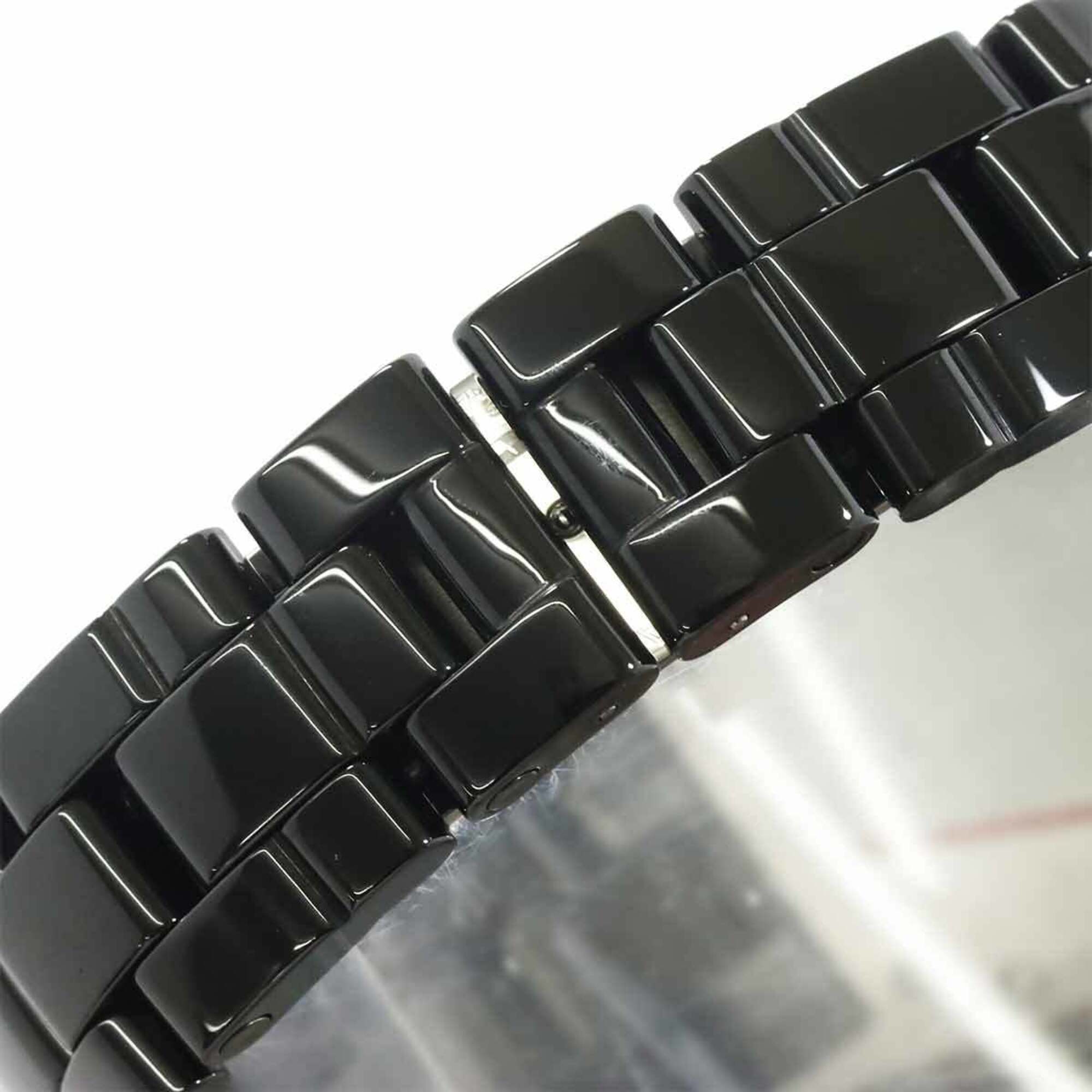 Chanel J12 33mm H2082 Women's Watch, Black Diamond Bezel, Date Display, Ceramic Quartz Watch