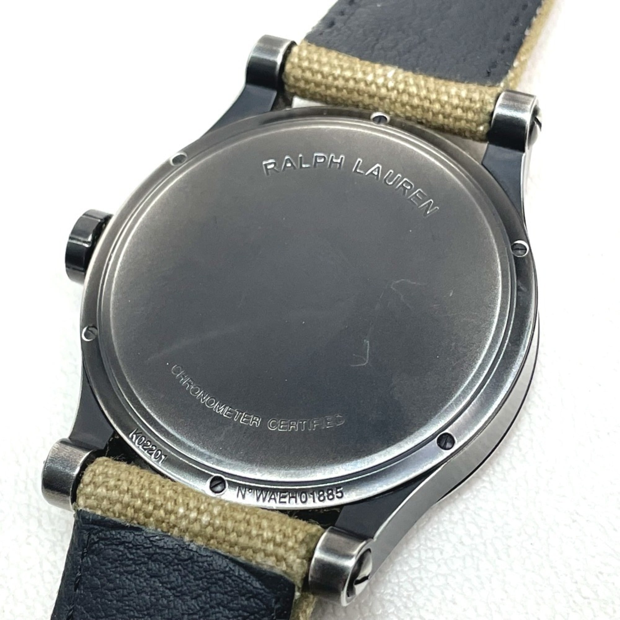 RALPH LAUREN Ralph Lauren Sporting Safari RL67 Chronometer-Uhr (RL0220900) mit Edelstahlarmband Textil Textil, Schwarz/Khaki