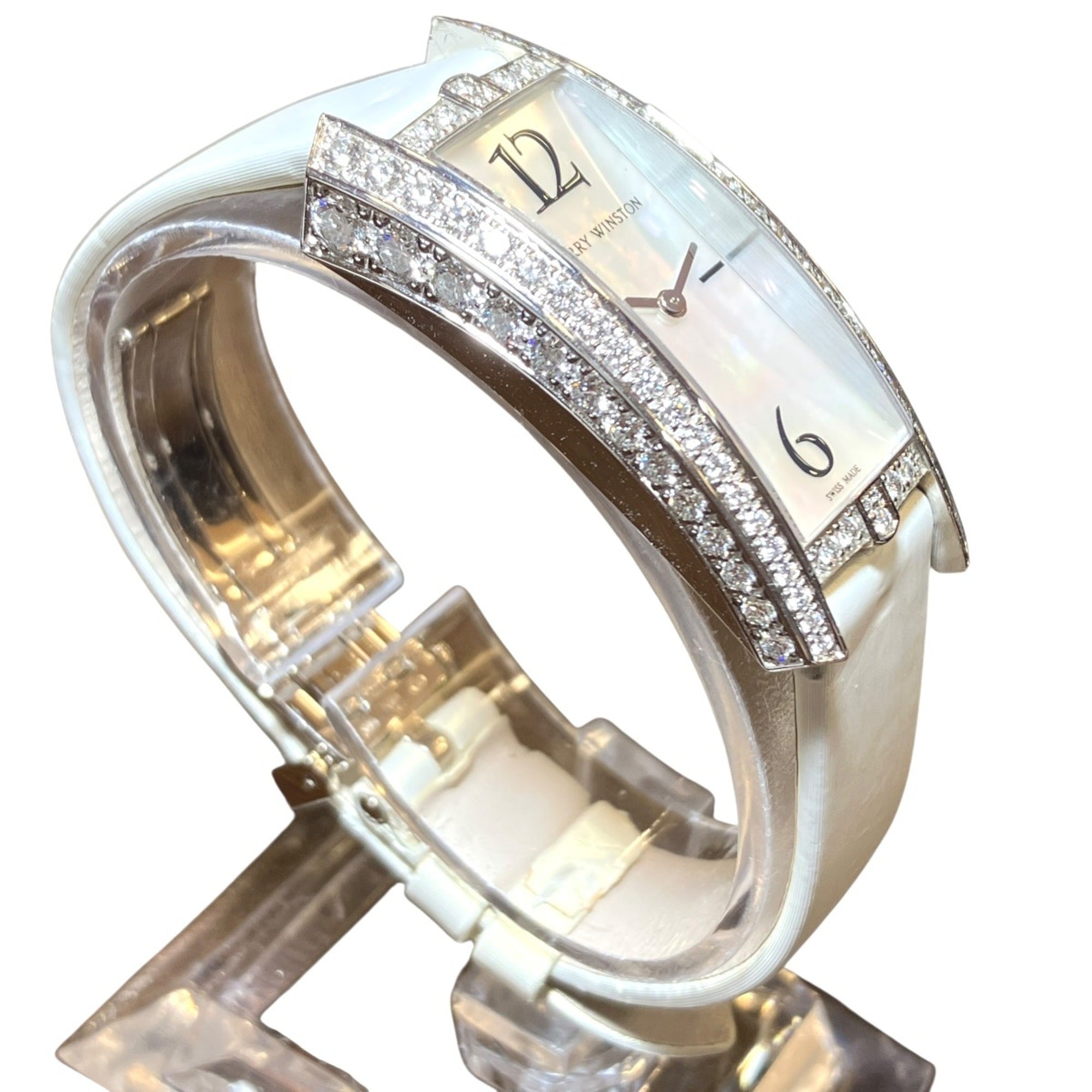 Montre Harry Winston Avenue Traffic 340LQW Blanc avec cadran de 19 mm