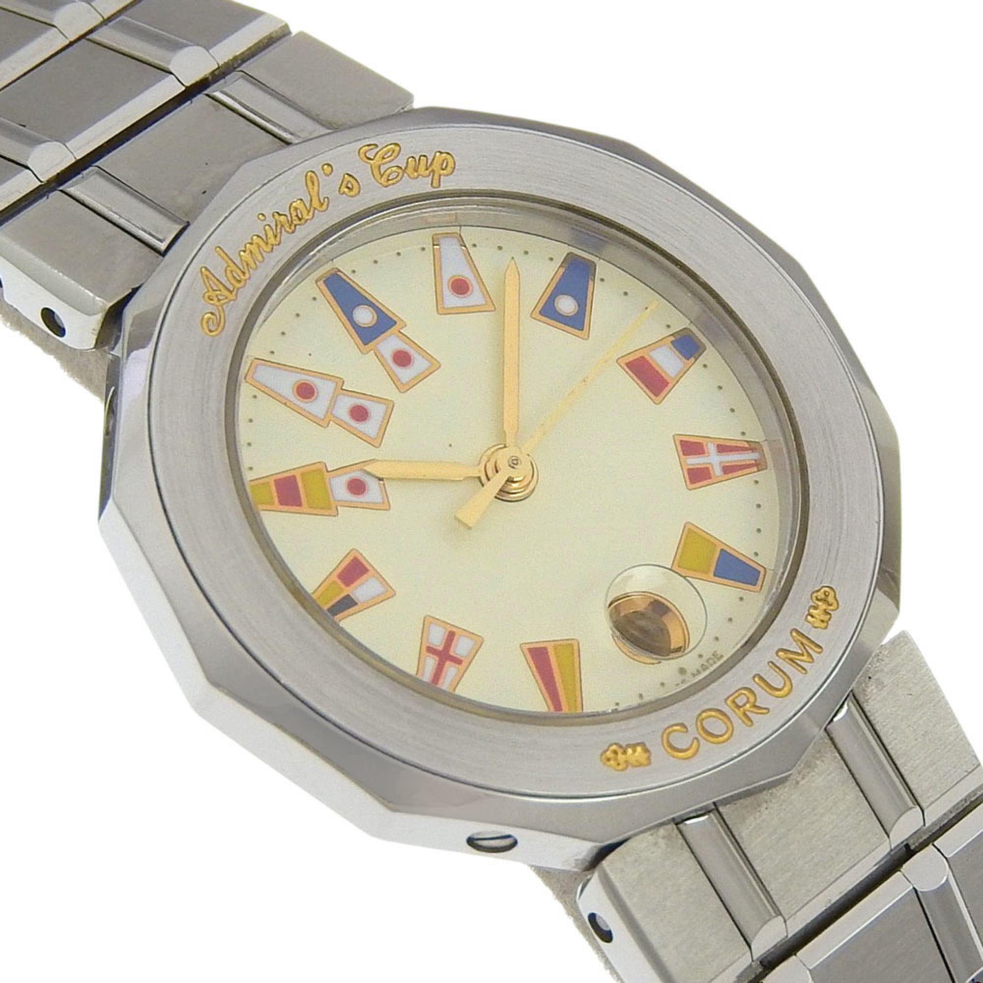 Corum Admiral's Cup-horloge 39.610.20 V-50 roestvrij staal, quartz, analoog display, witte wijzerplaat, damesmodel