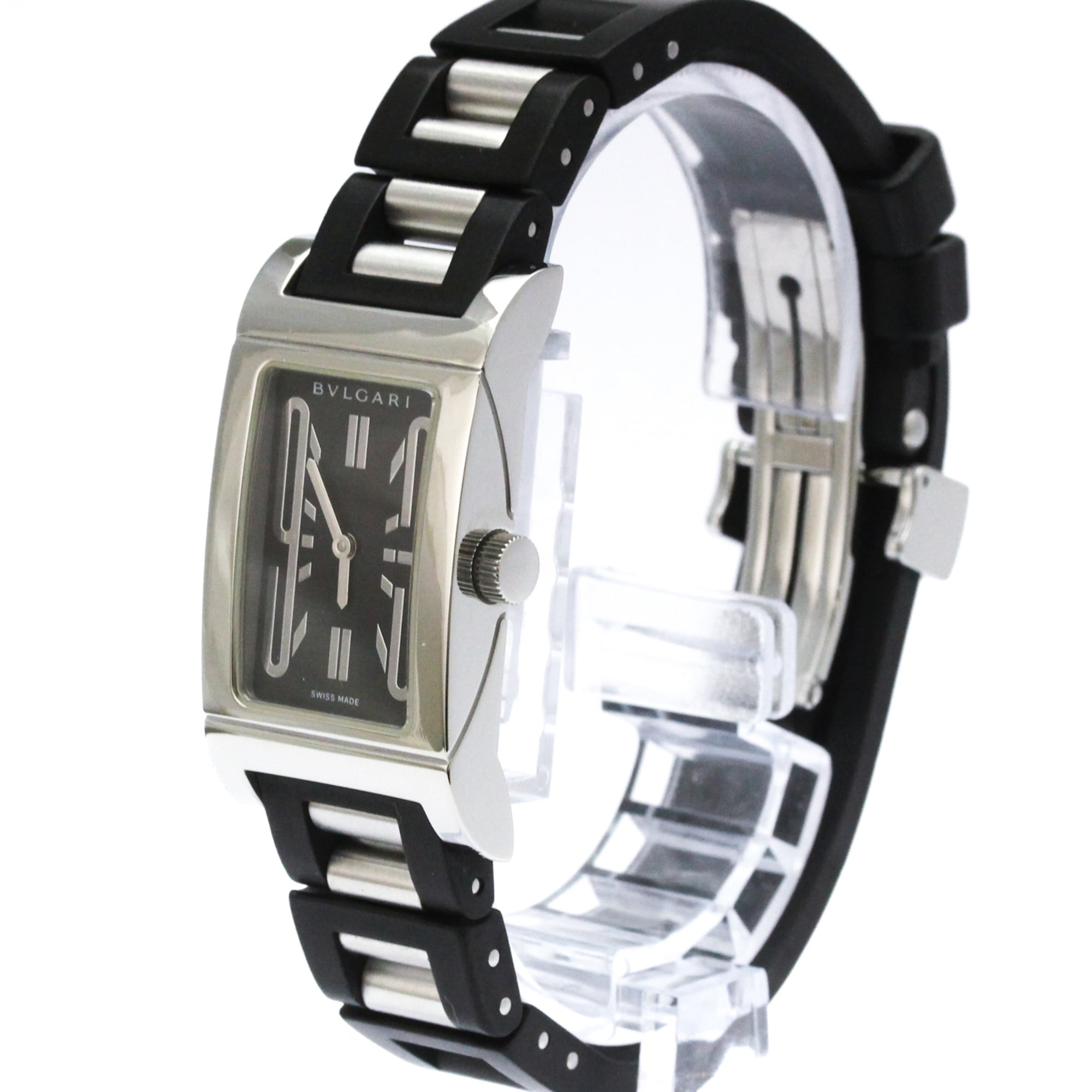 BVLGARI Rettangolo Stainless Steel Quartz Ladies Watch RT39S Polished