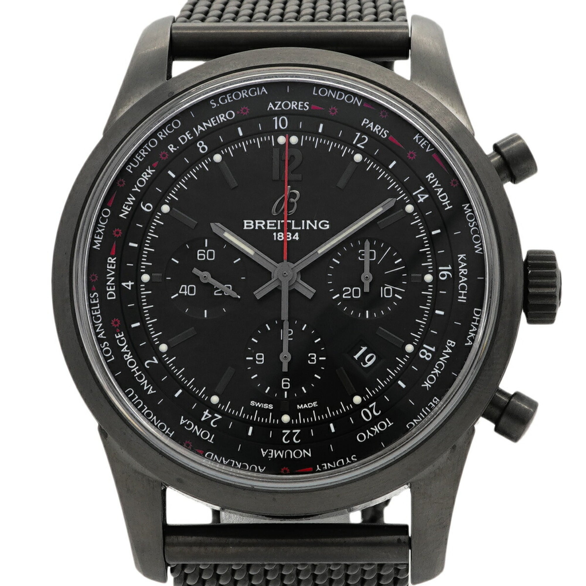 Breitling Transocean Unitime Pilot Limited Edition (1000 pieces) MB0510 Black Dial Men's Watch