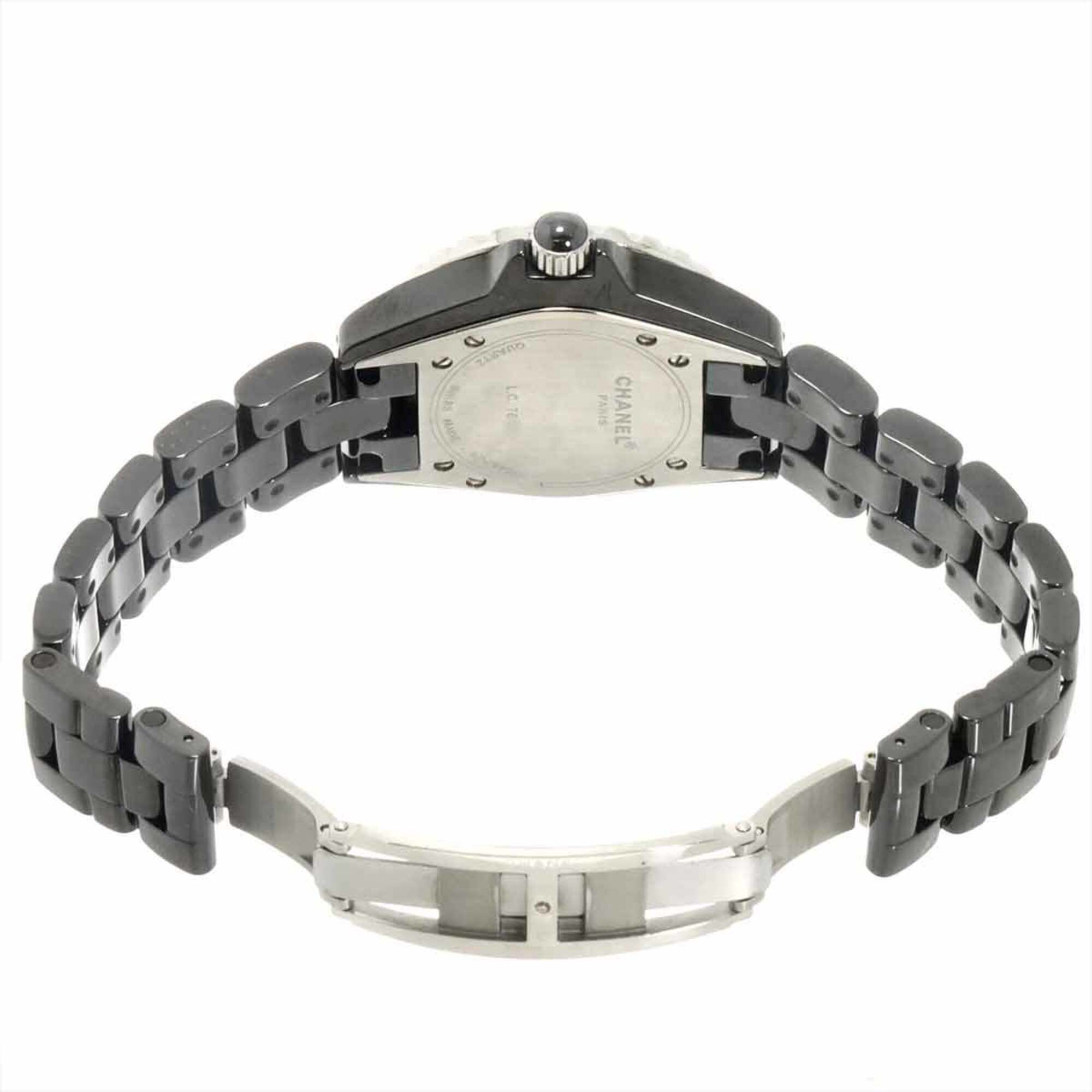 Chanel J12 33mm H0949 Genuine Diamond Bezel Ladies' Black Ceramic Date Quartz