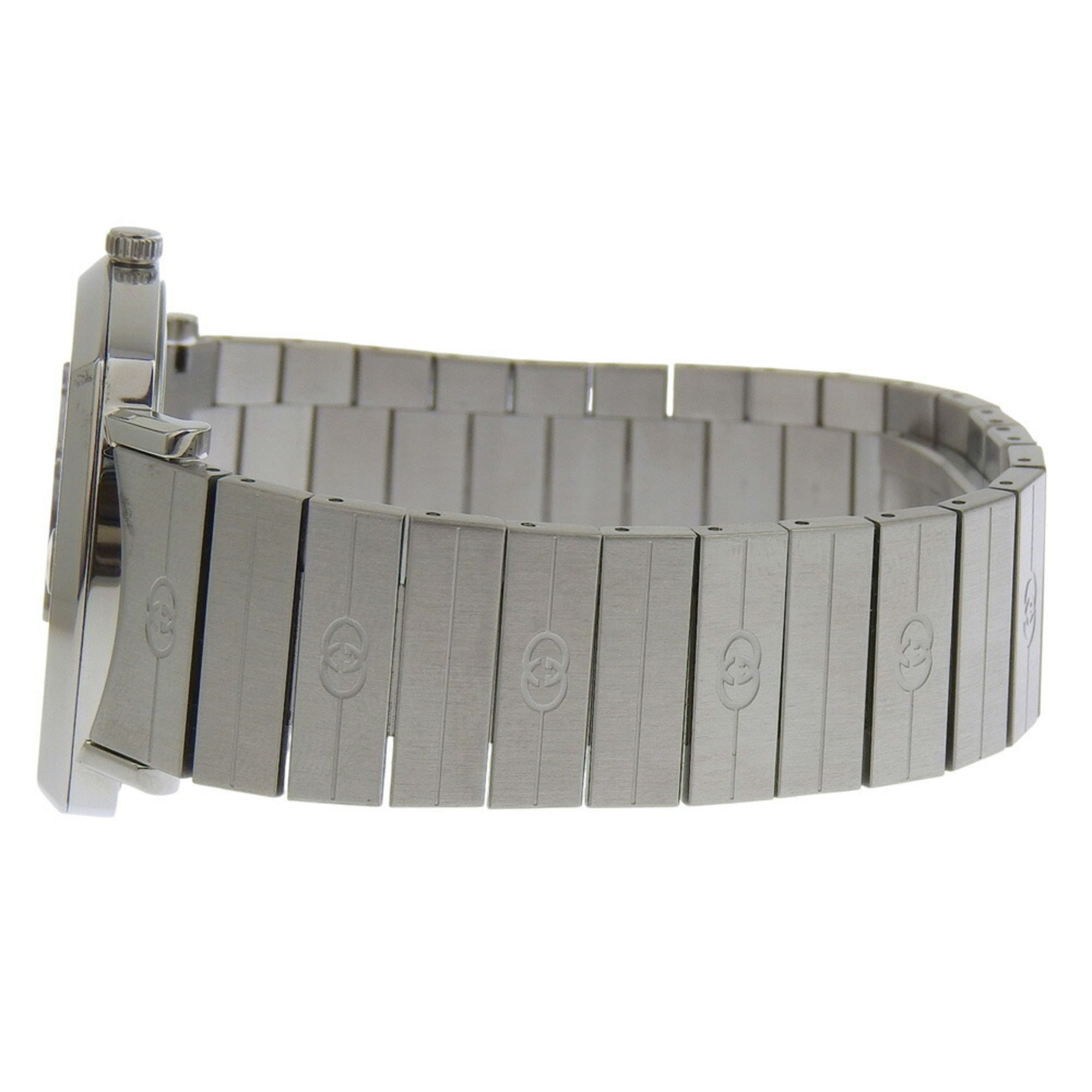 Gucci Grip-horloge, 157,3 mm, roestvrij staal, quartz uurwerk, analoog display, witte wijzerplaat, herenhorloge