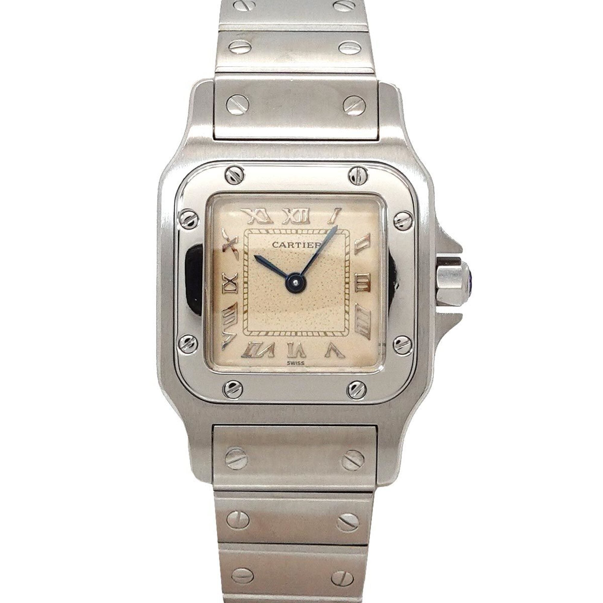 Cartier Santos Galbee SM W20024D6 Wo Ivory Quartz