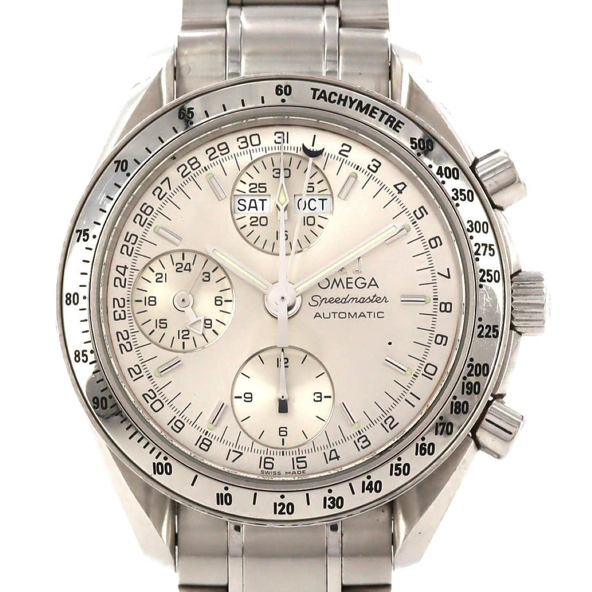 Omega Speedmaster Day-Date 3523.3 Silber Zifferblatt 38 mm Uhr