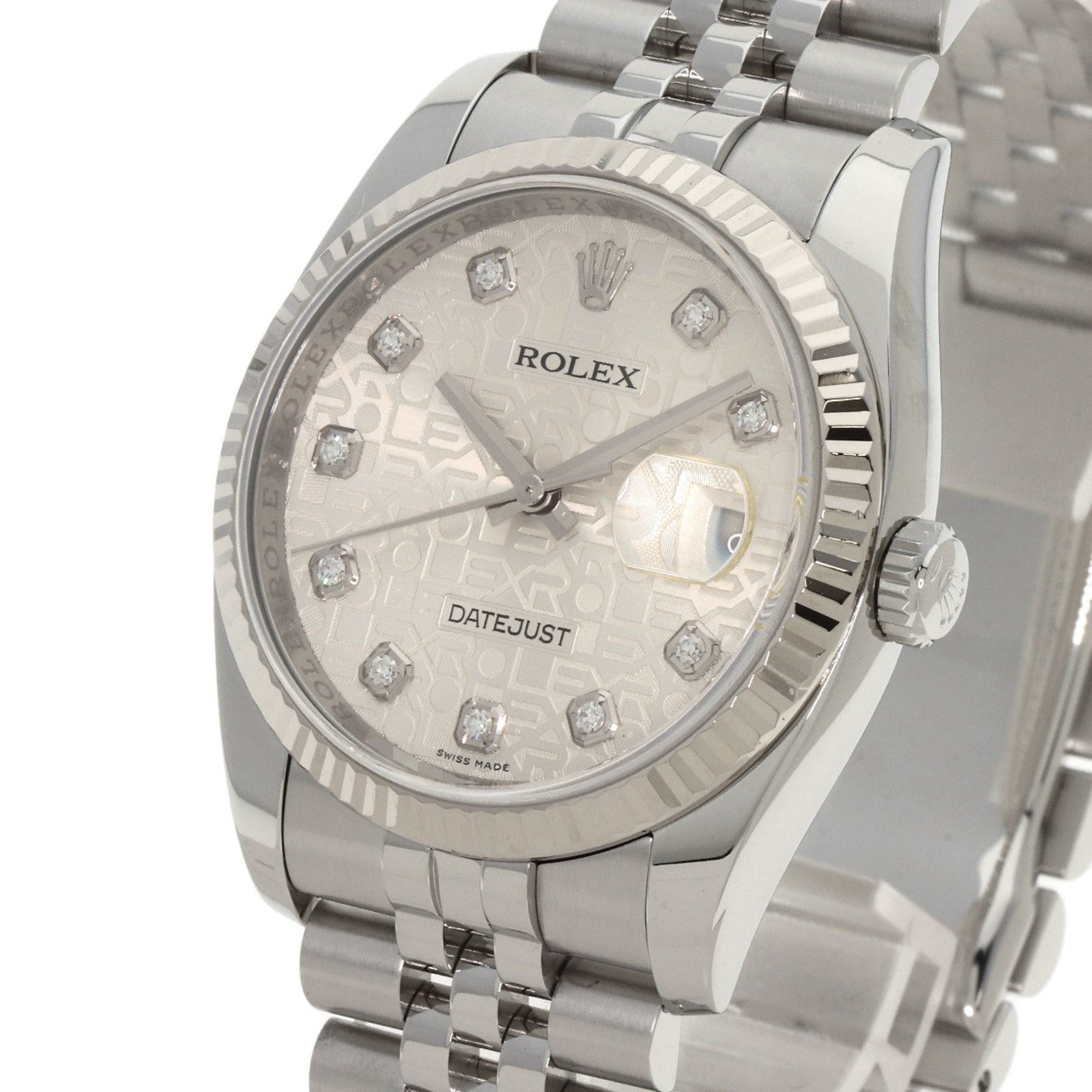 Rolex 116234G Datejust 10P Diamantuhr aus Edelstahl (SS) und 18 Karat Weißgold (K18WG) für Herren – ROLEX