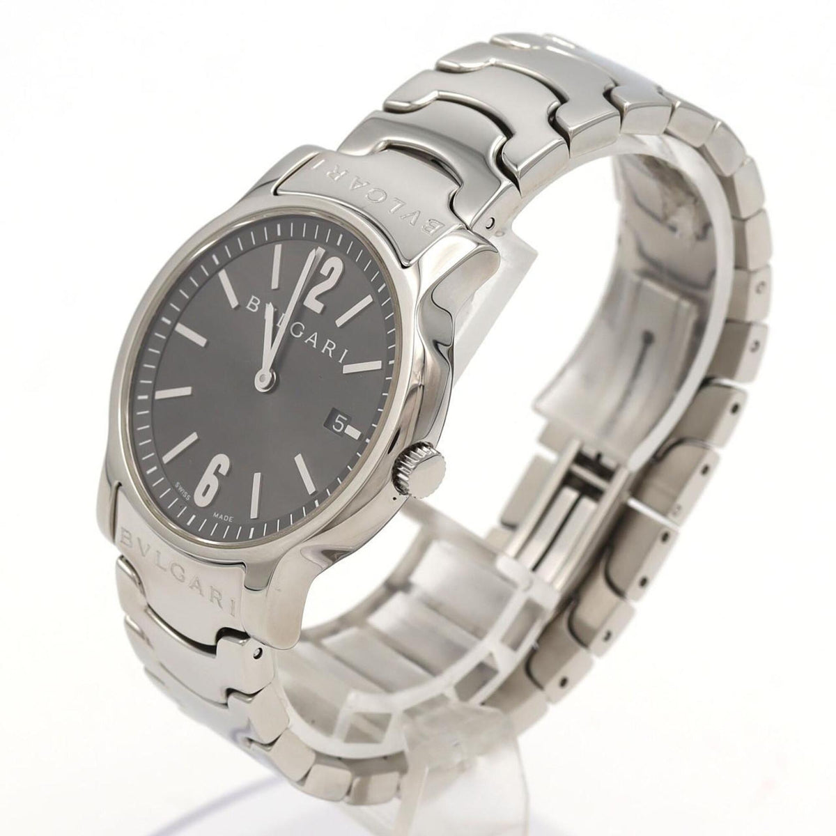 Bvlgari Bulgari Solotempo ST35S/ST35C5SSD, graues Zifferblatt, 35 mm Uhr