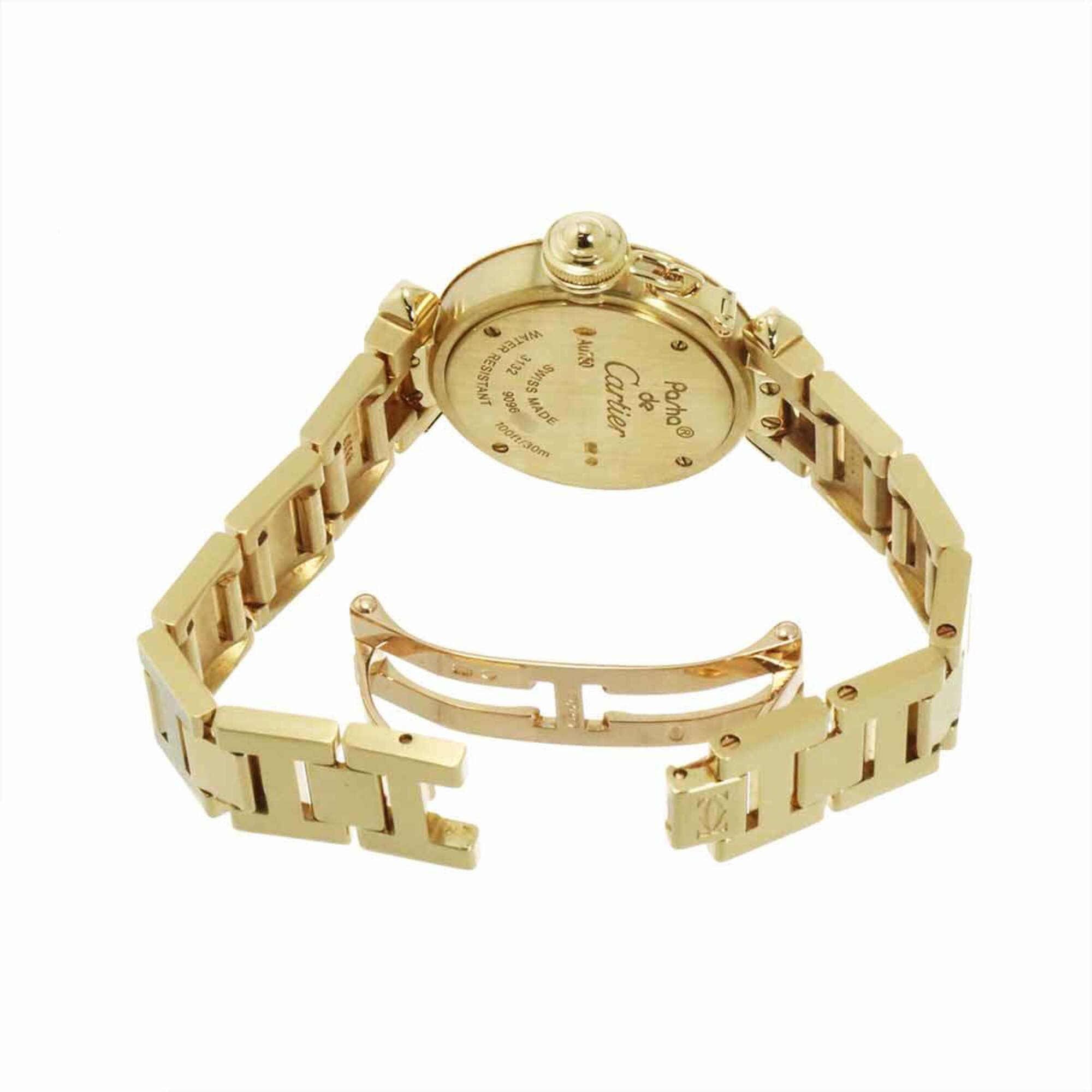 Cartier Miss Pasha WJ124015 Ladies' 8 Diamonds Silver 18K Yellow Gold Solid Quartz