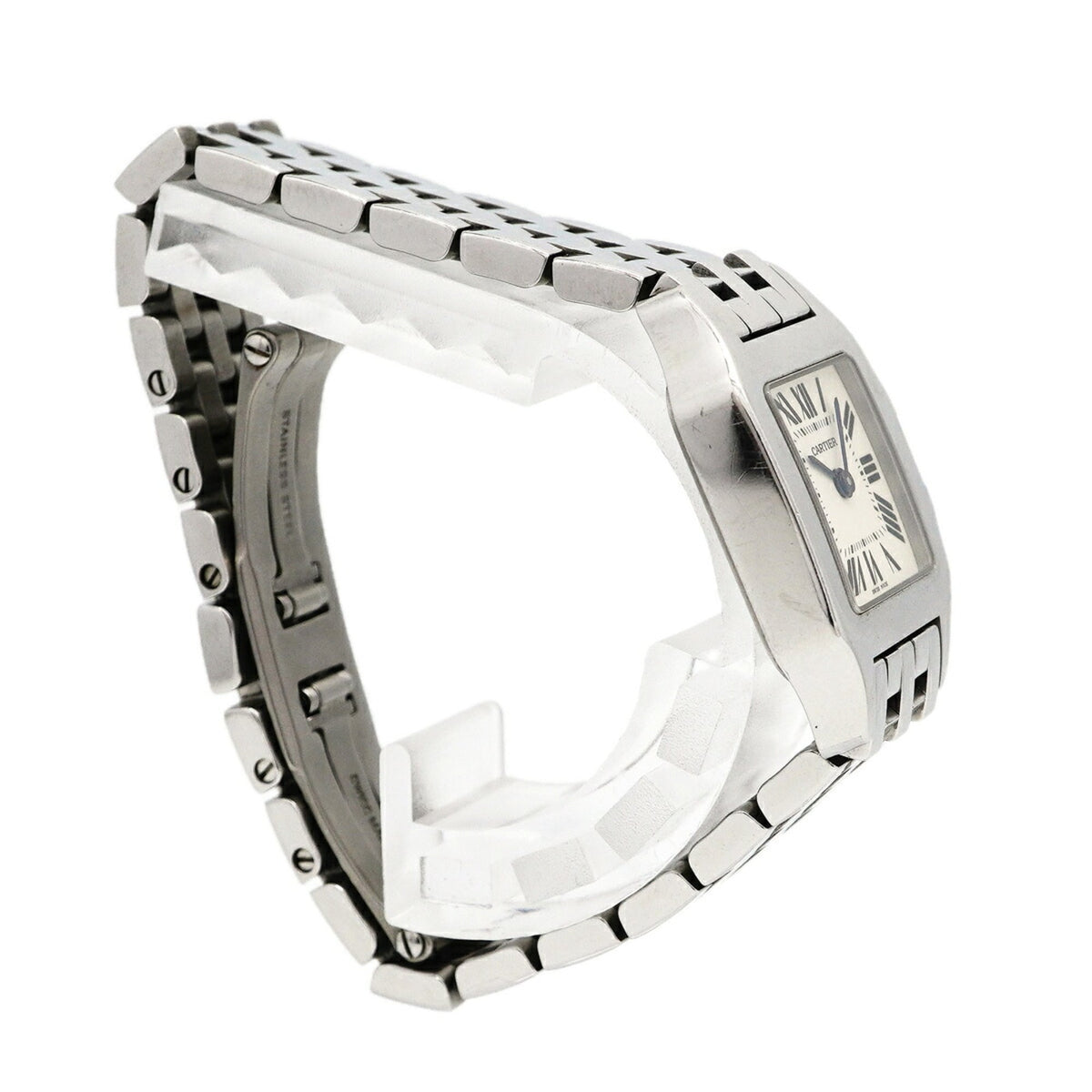 Cartier Santos Demoiselle SM W25064Z5 Horloge met ivoorkleurige wijzerplaat, 20 mm