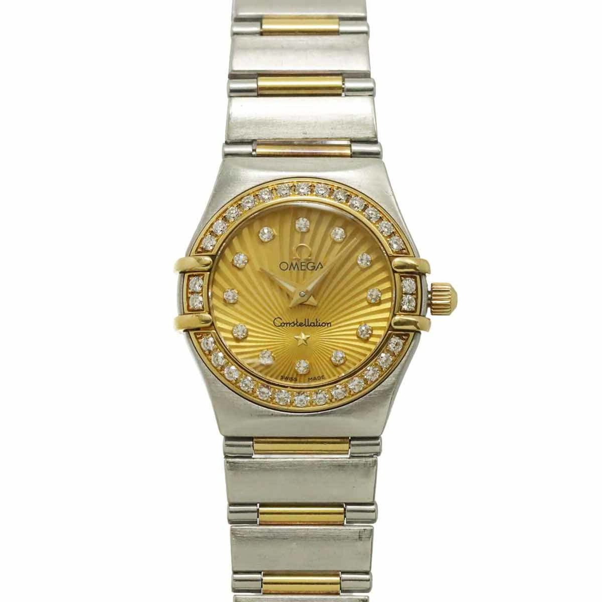 Omega Constellation Mini 111 25 23 60 55 002 Horloge met gouden wijzerplaat, 23 mm