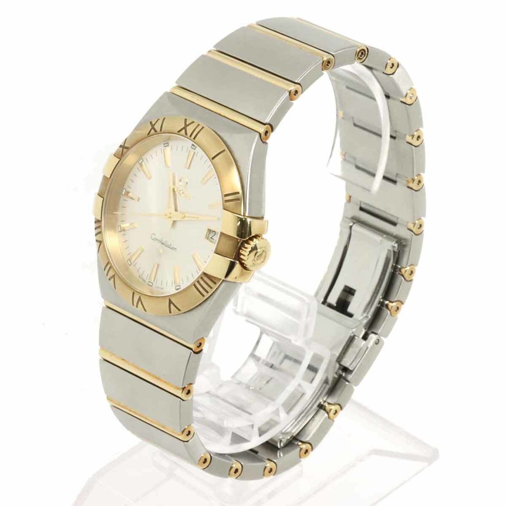 Omega Constellation Two-Tone 123 20 35 60 02 002 Boys' Date Silver 18KPG Quartz