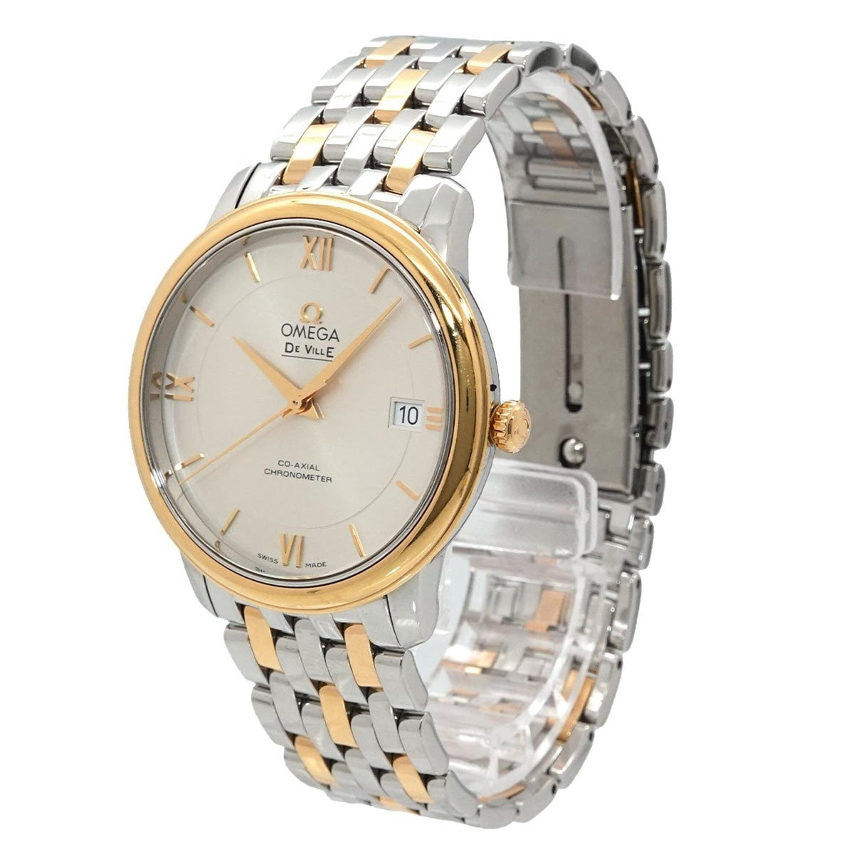 Omega De Ville Prestige Co-Axial Combination 424 20 37 20 02 001 Horloge met zilveren wijzerplaat, 37 mm