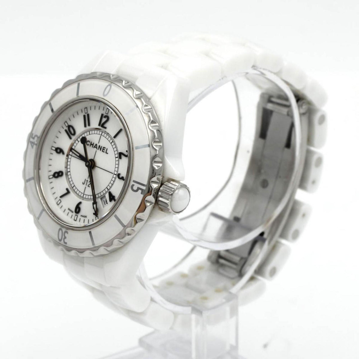 Chanel J12 33mm Ceramic H0968 White Dial 33mm Watch