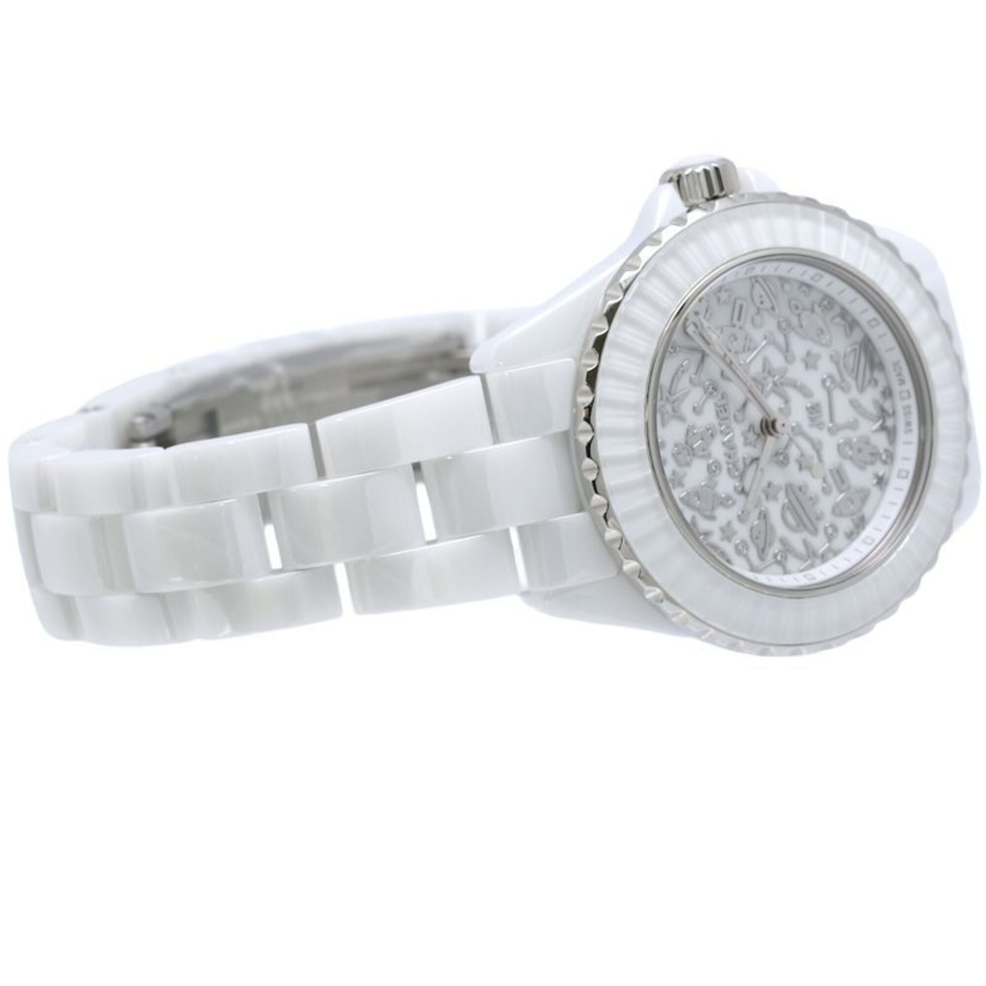 CHANEL J12 Cosmic Diamond H7990 dameshorloge, wit keramiek x roestvrij staal 40440