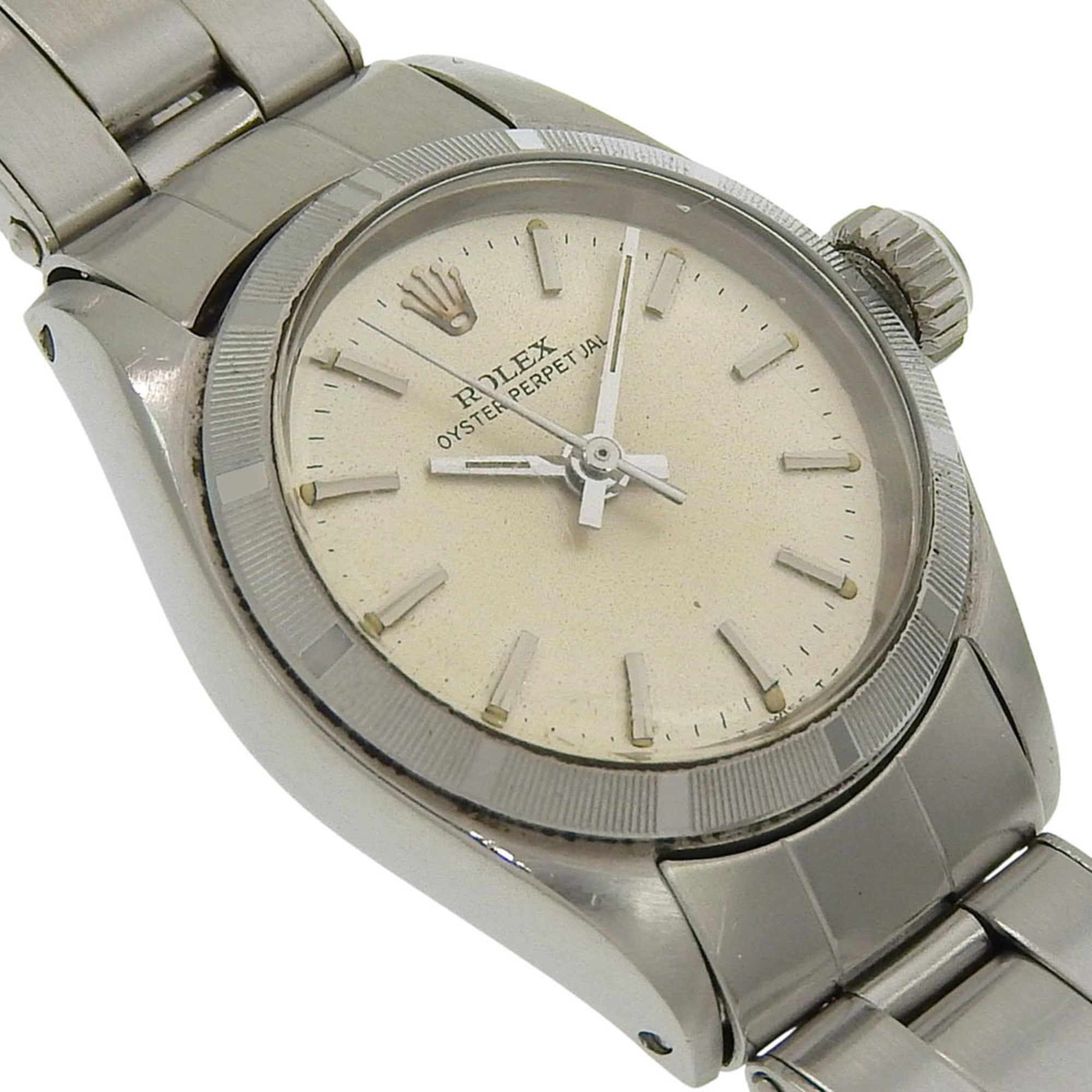Rolex Oyster Perpetual Uhr, Kaliber 1161 6618, Edelstahl, 1965, Automatik, analoge Anzeige, Silber Zifferblatt, Damenuhr.
