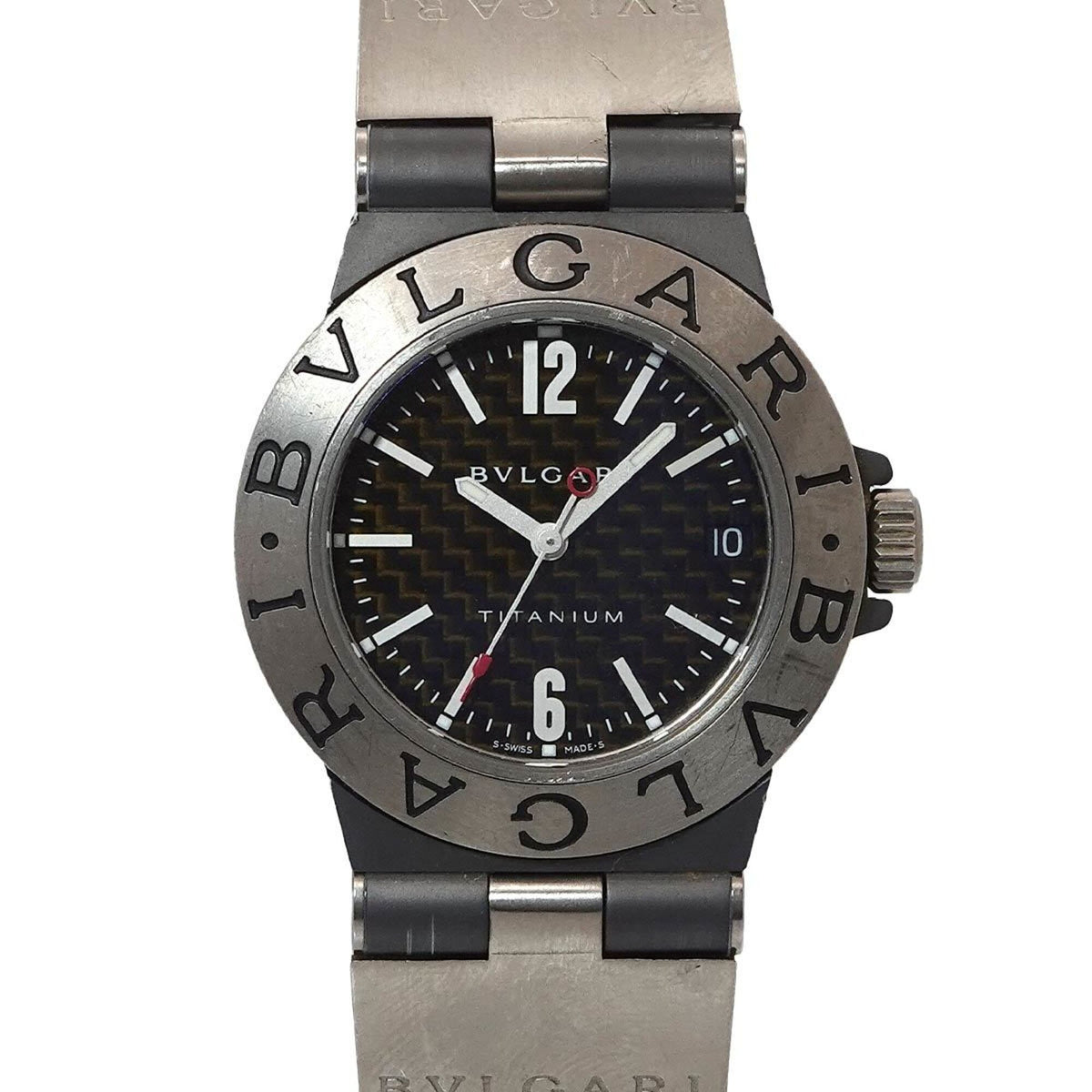Bvlgari Diagono Titanium TI32TA horloge met zwarte wijzerplaat, 32 mm