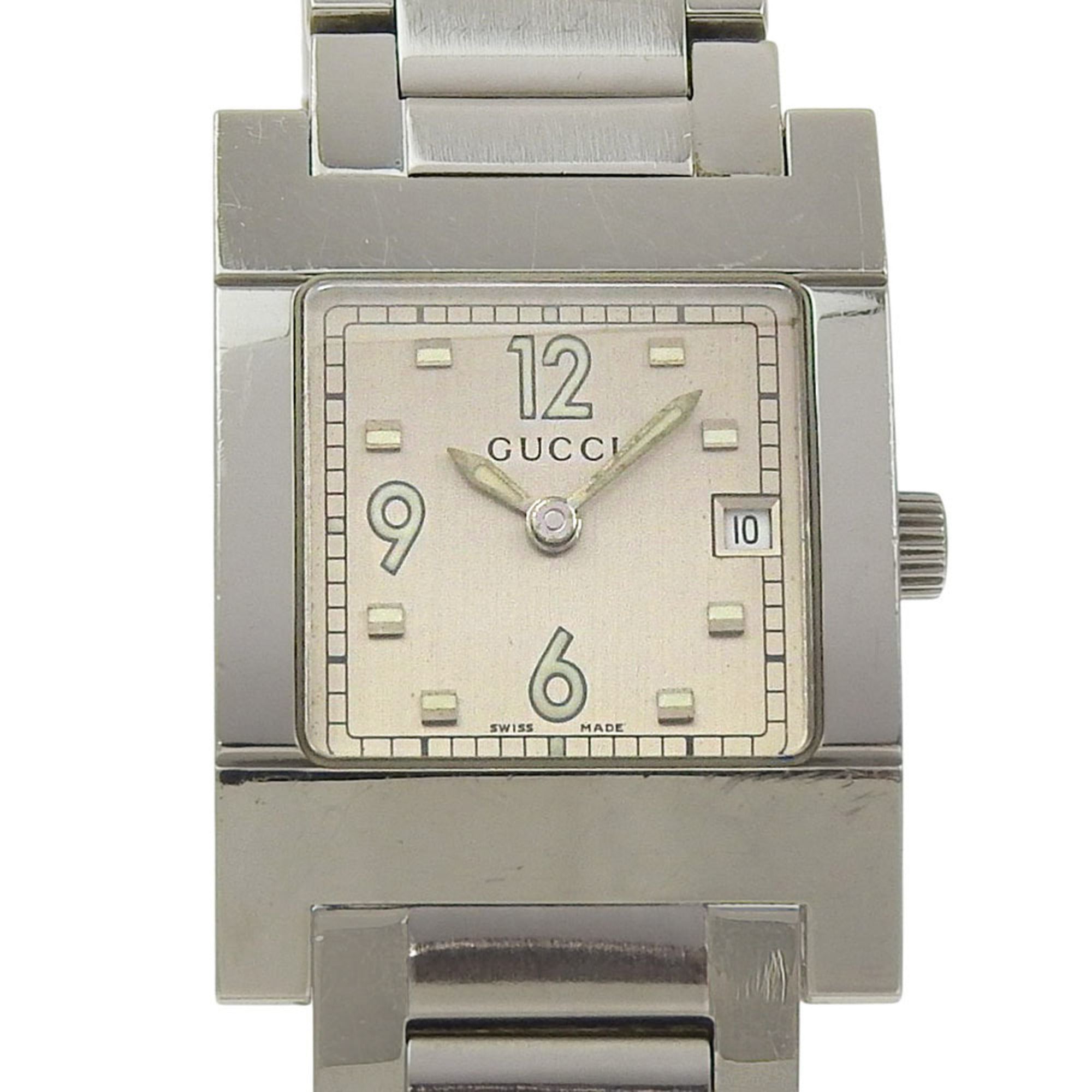 Gucci GUCCI watch 7700L stainless steel quartz analog silver dial women's