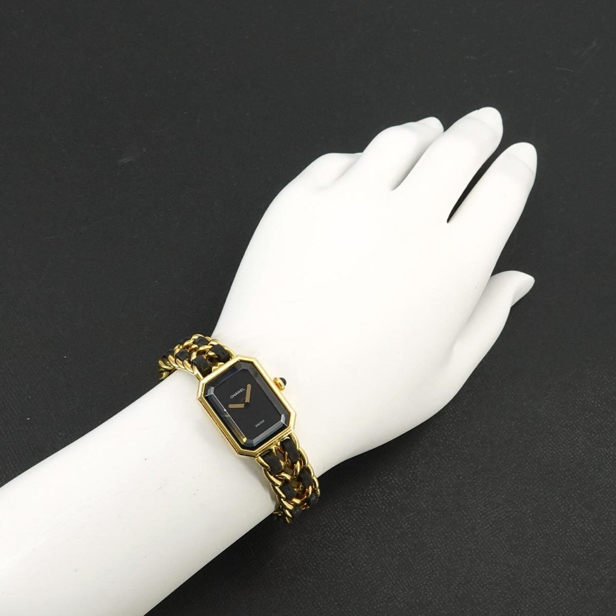 Chanel Premiere H0001 Women's Watch, Size M, Black & Gold, Quartz Movement.