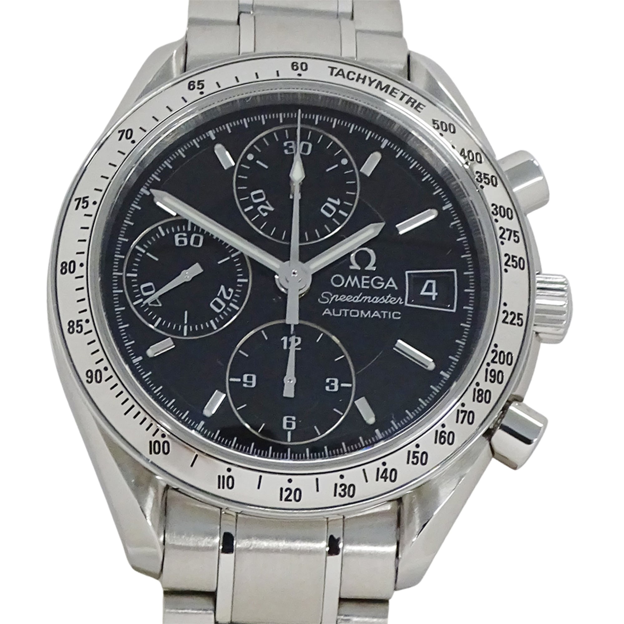 Omega Speedmaster 3513.50 Men's Watch, Brand Name, Date, Chronograph, Automatic, Stainless Steel (SS), Silver, Black