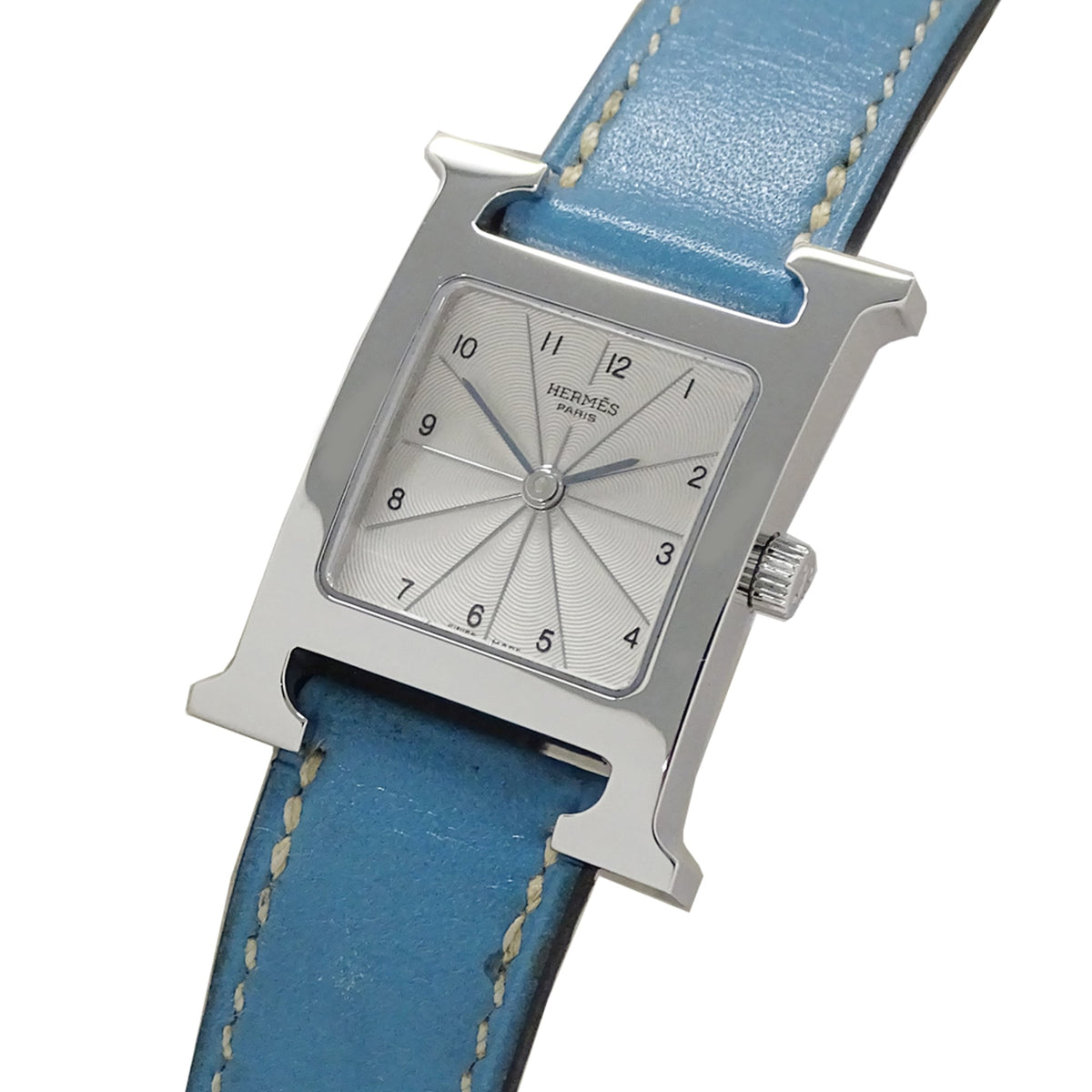 Montre Hermès H- HH1.210, cadran argenté, 21 mm