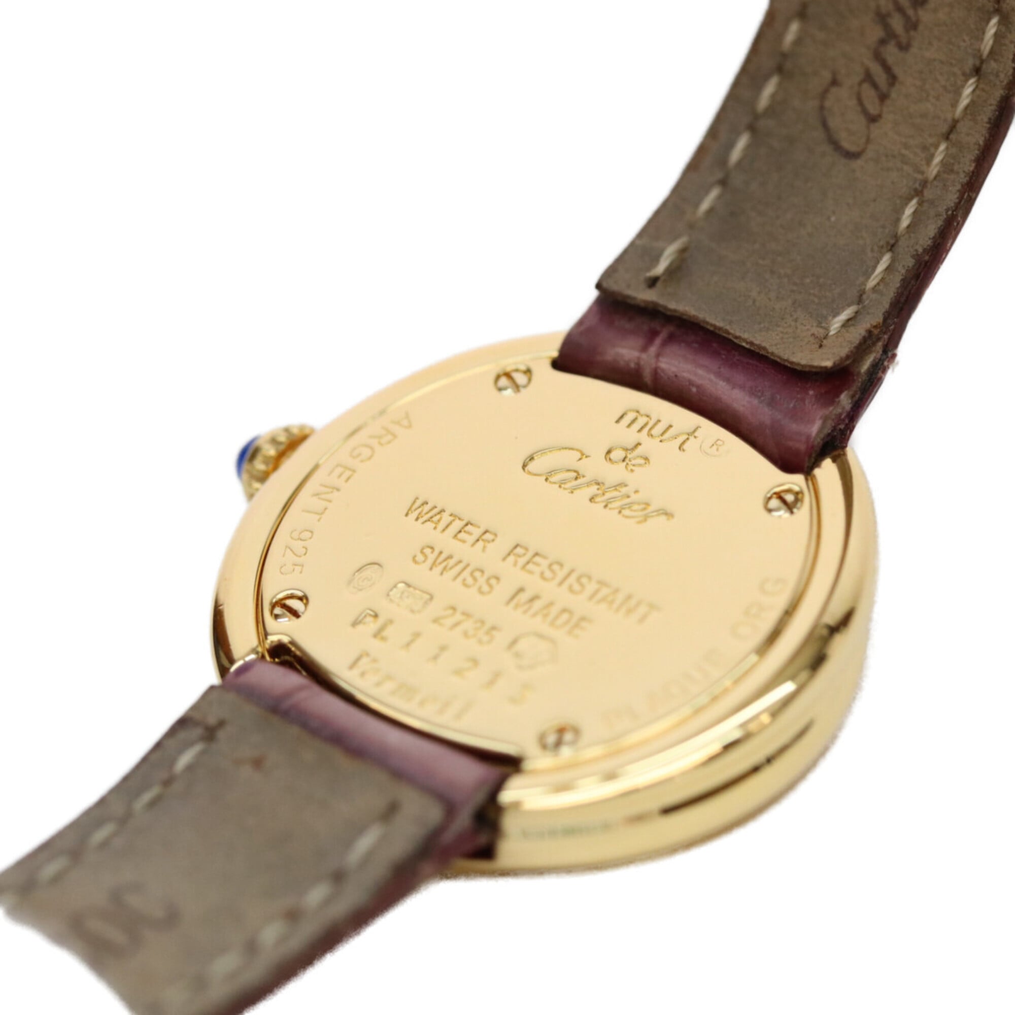 Cartier 925 W1010644 Must Trinity Vermeil SM kwartshorloge voor dames, goudkleurig met witte wijzerplaat