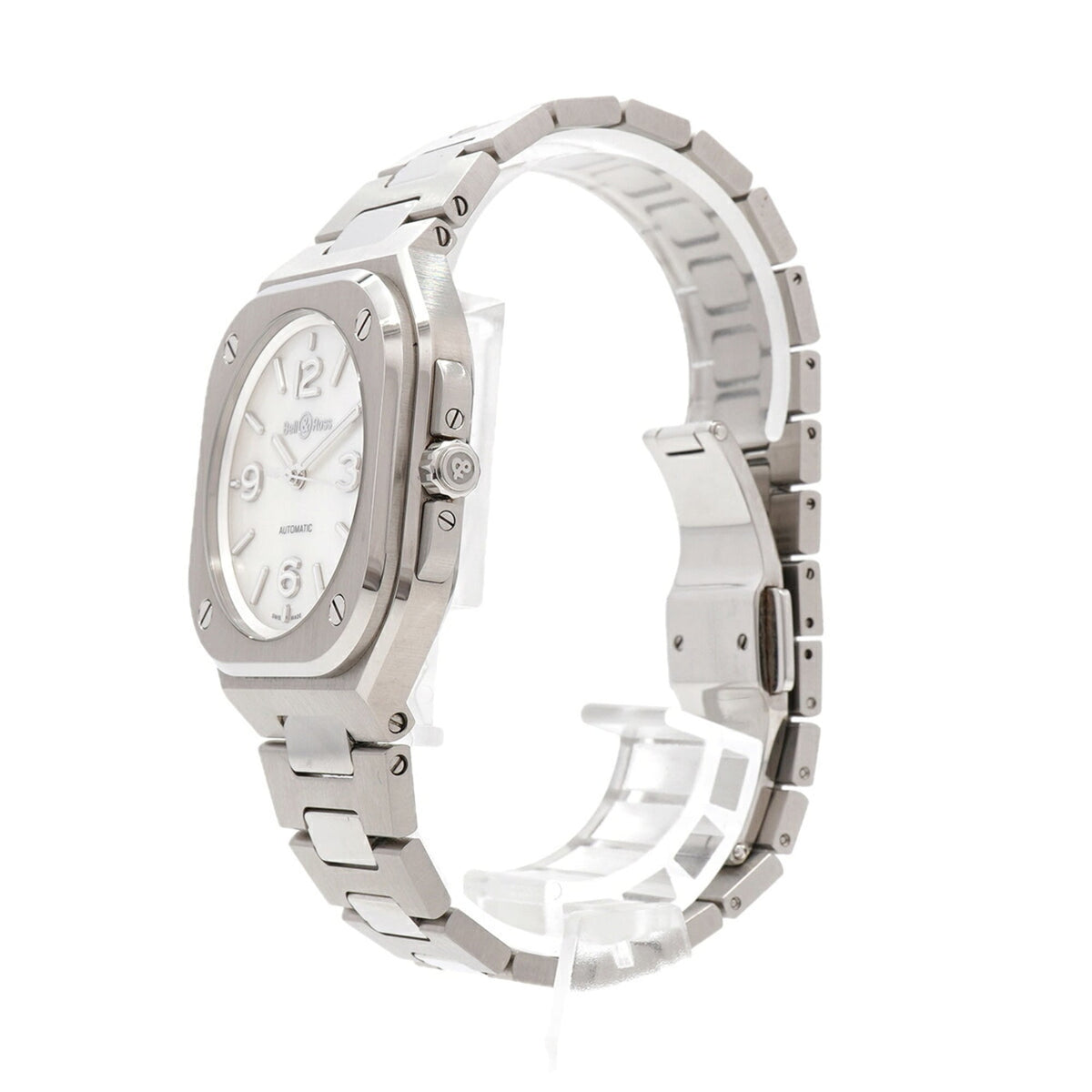 Bell & Ross BR-05 Mother-of-Pearl Steel BR05A-S-MP-ST/SST horloge met witte wijzerplaat, 35 mm