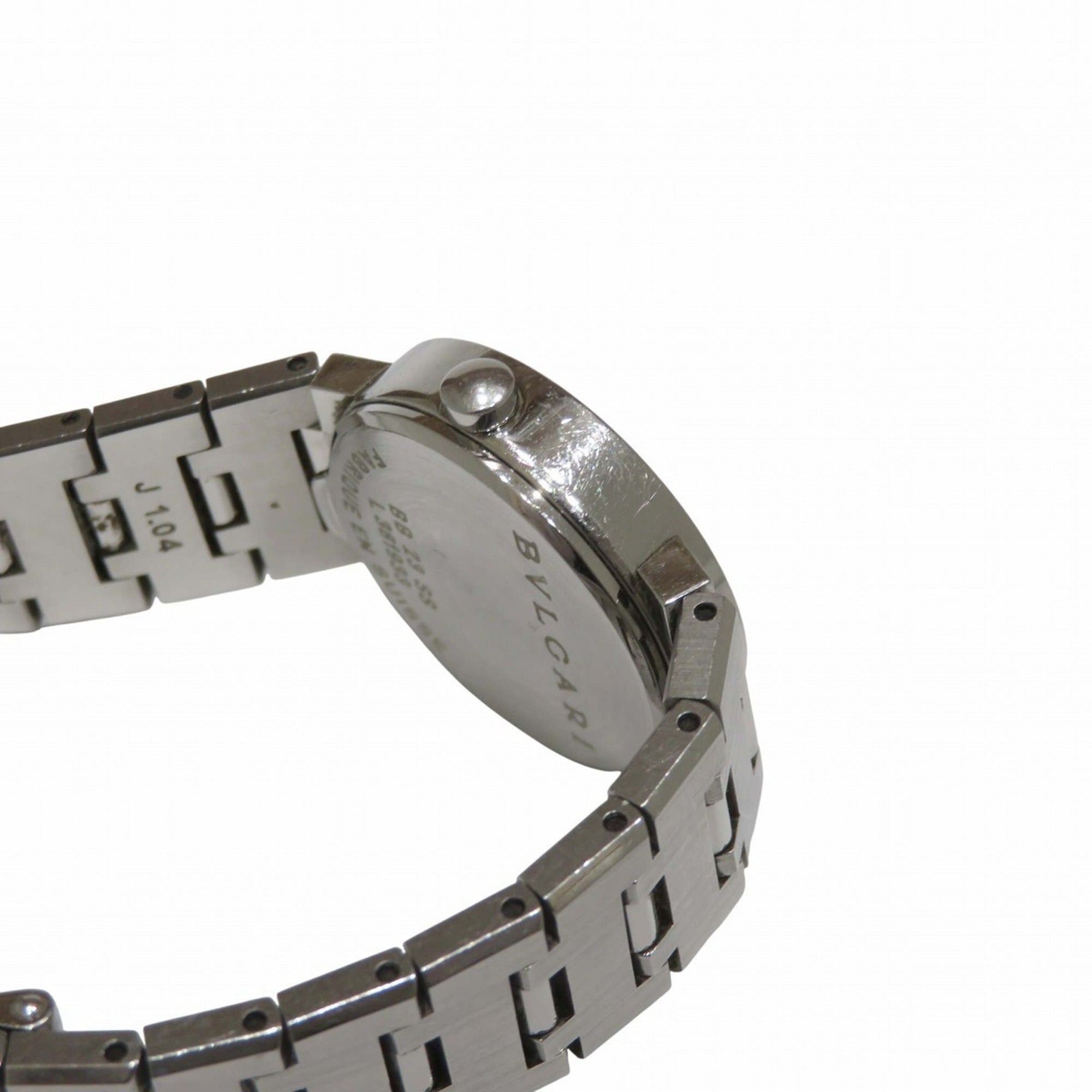 Montre Bulgari, poids total : 44,6 g, acier inoxydable, Quartz, cadran Noir, BB23SS